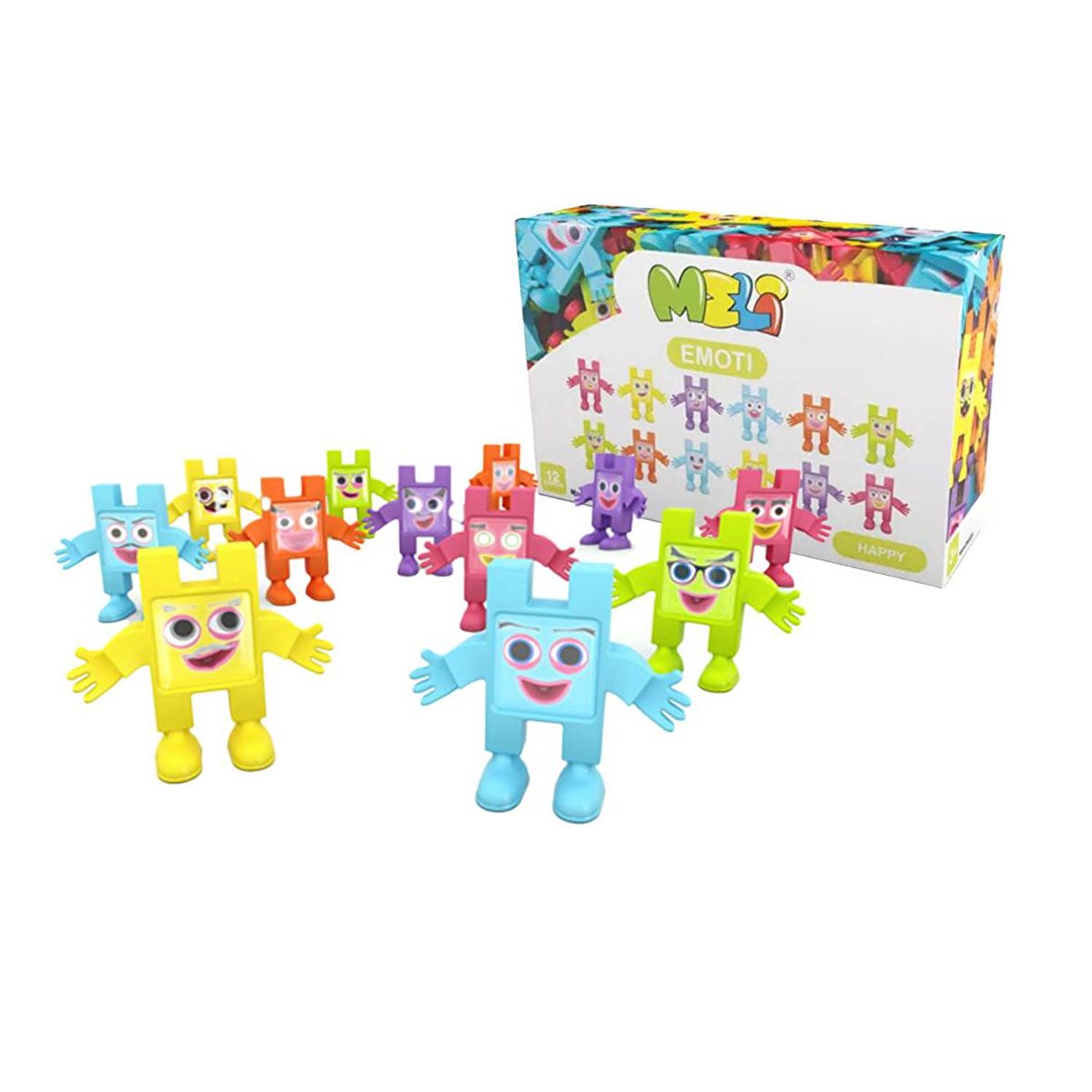 Junoo Yapı Oyunları Meli Toys Blok Oyuncak Emoti Happy