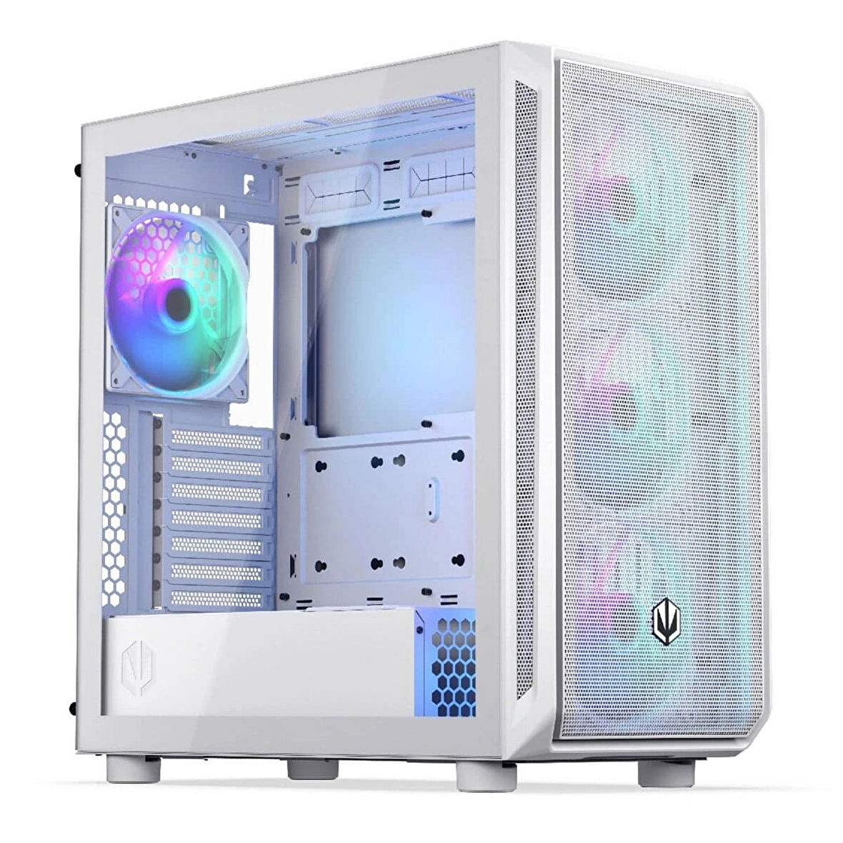 Endorfy Arx 700 White ARGB Mesh Temperli Cam USB 3.2 Gen 2 Mid Tower ATX Gaming Kasa (EY2A017)