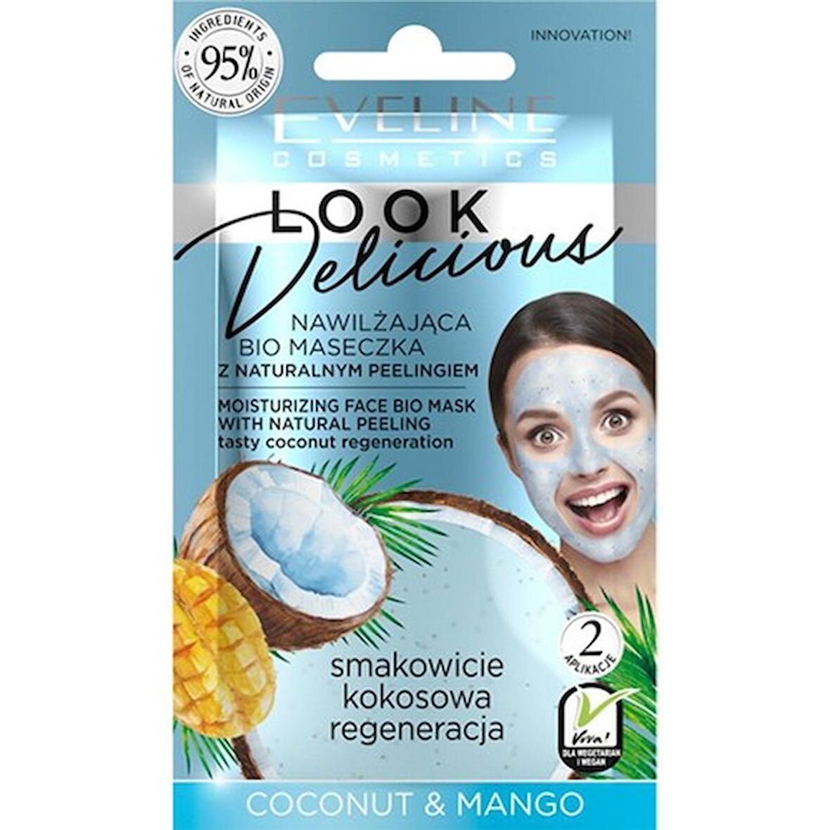 EVELİNE Hindistancevizi & Mango - Nemlendirici Doğal Yüz Maske ve Peelingi