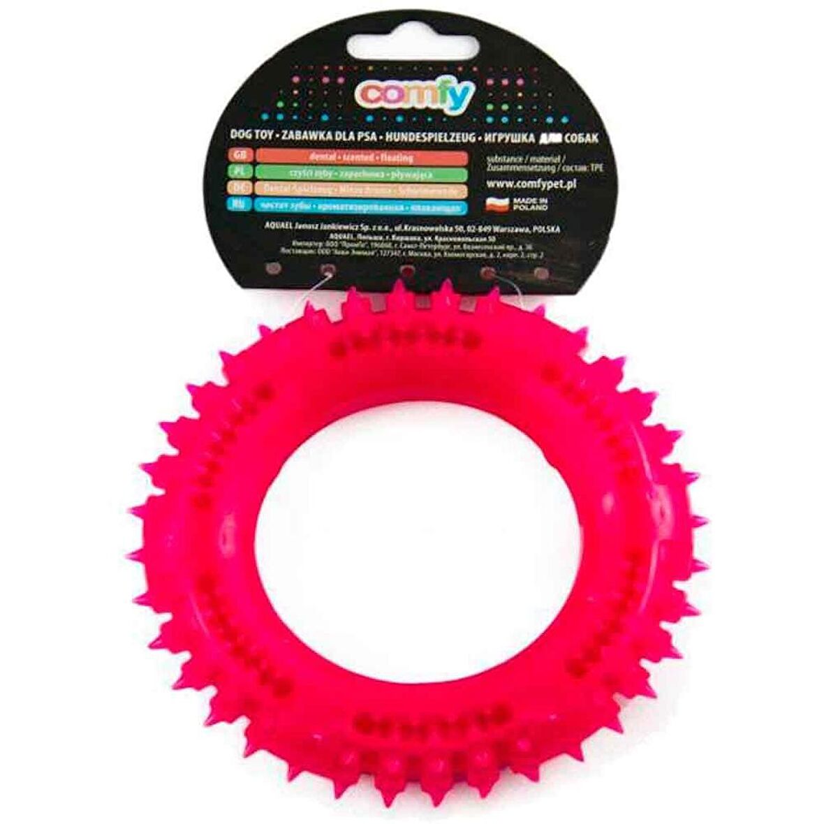 AQUAEL Comfy Toy Köpek Oyuncağı RING MINT 13 Cm Pembe