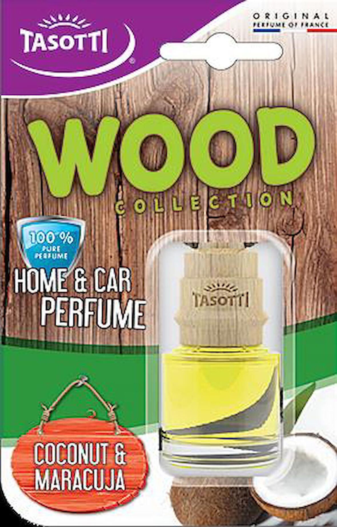 Tasotti Wood (Coconut) Hindistan Cevizi Esansli Ayna Alti Asma Koku 7ml.