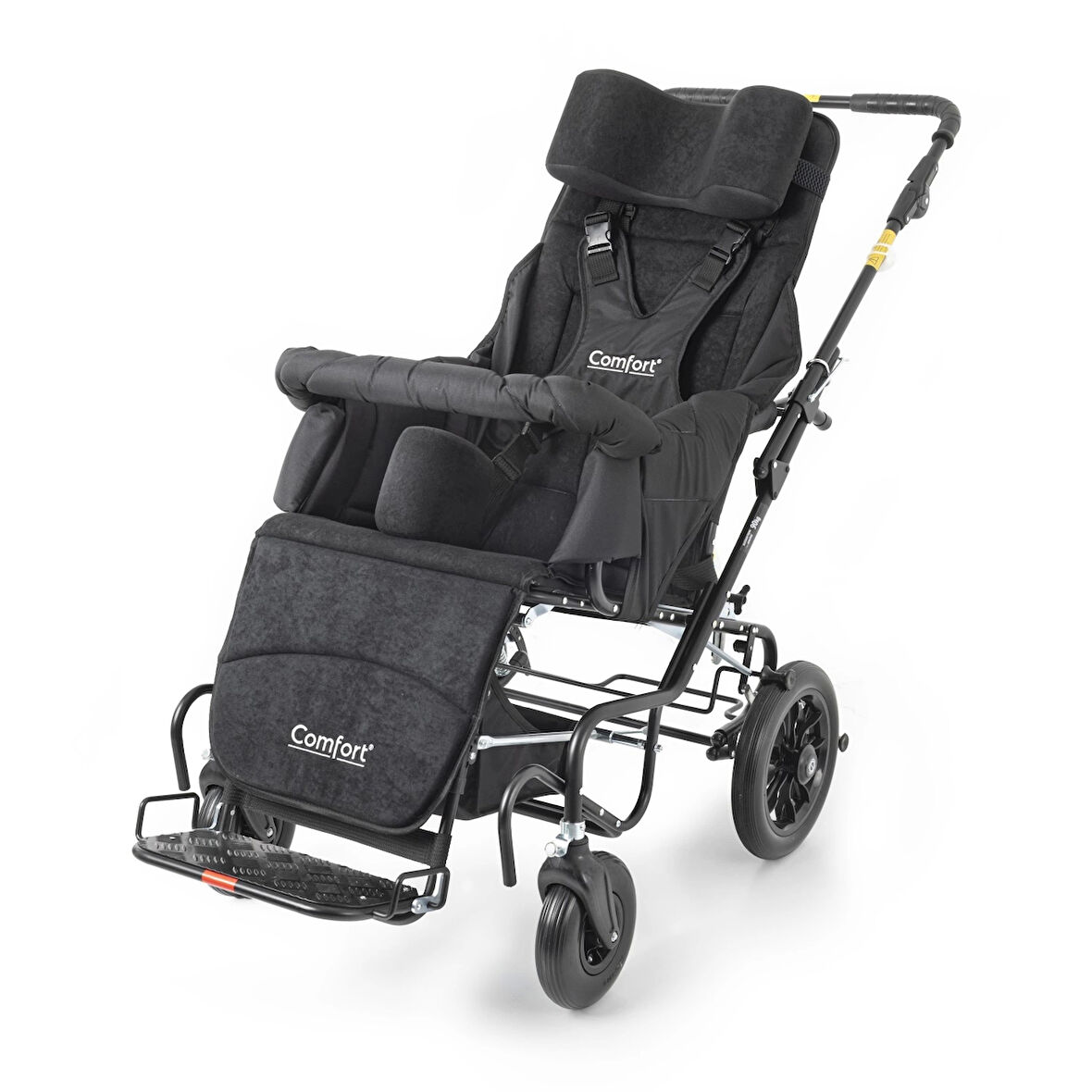 Comfort Plus Size 7 Engelli Çocuk ve Yetişkin Puseti | Katlanabilir Alüminyum Gövde, 5 Noktalı Emniyet Kemerli, 90 kg Taşıma Kapasiteli