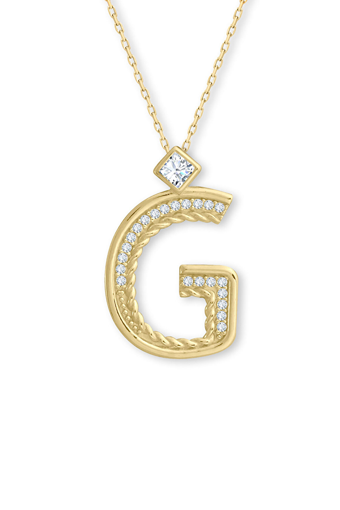 Altın Burgu Kenar G Harf Kolye