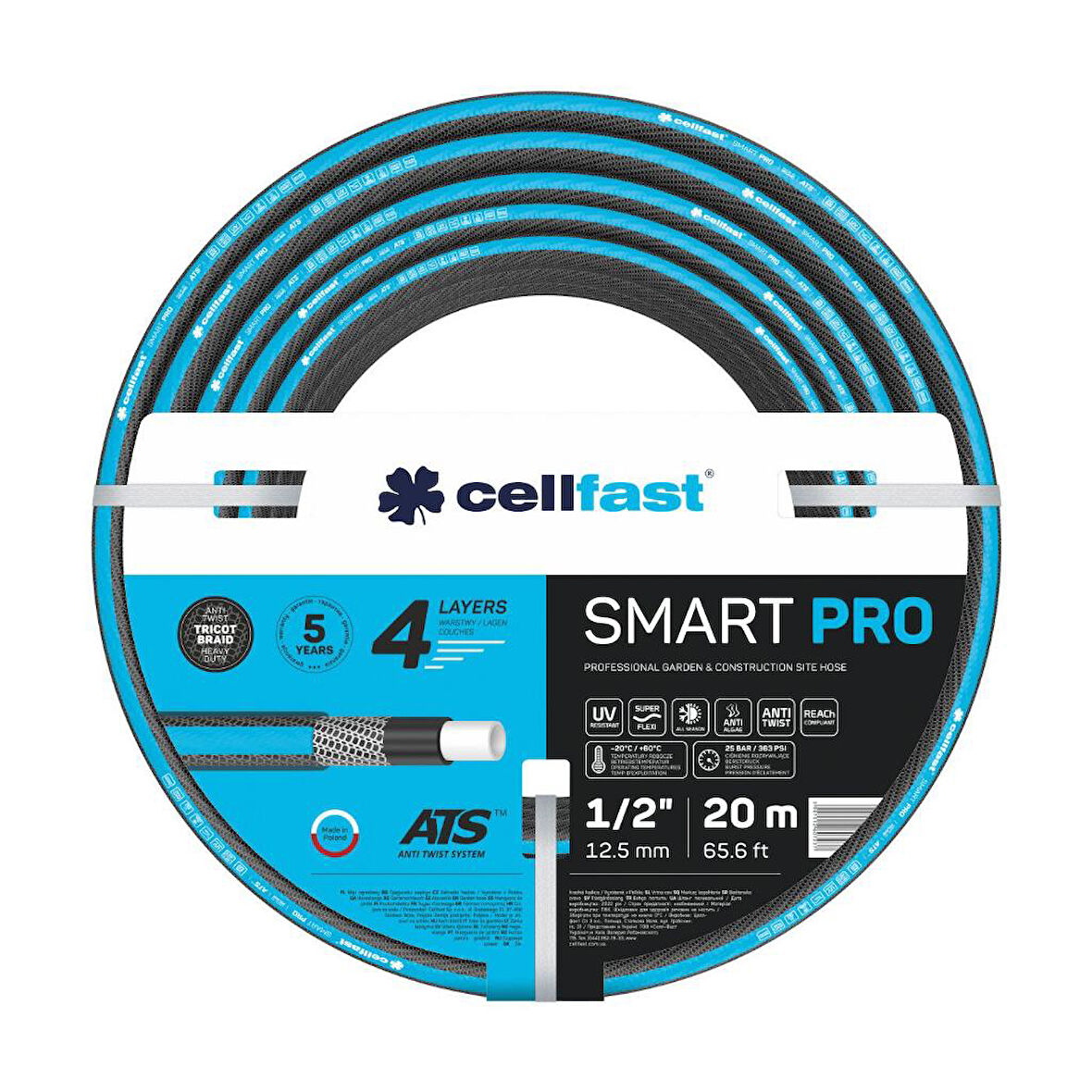 Cellfast Smart Pro Ats 4 Katmanlı Bahçe Sulama Hortumu 1/2" 20 m