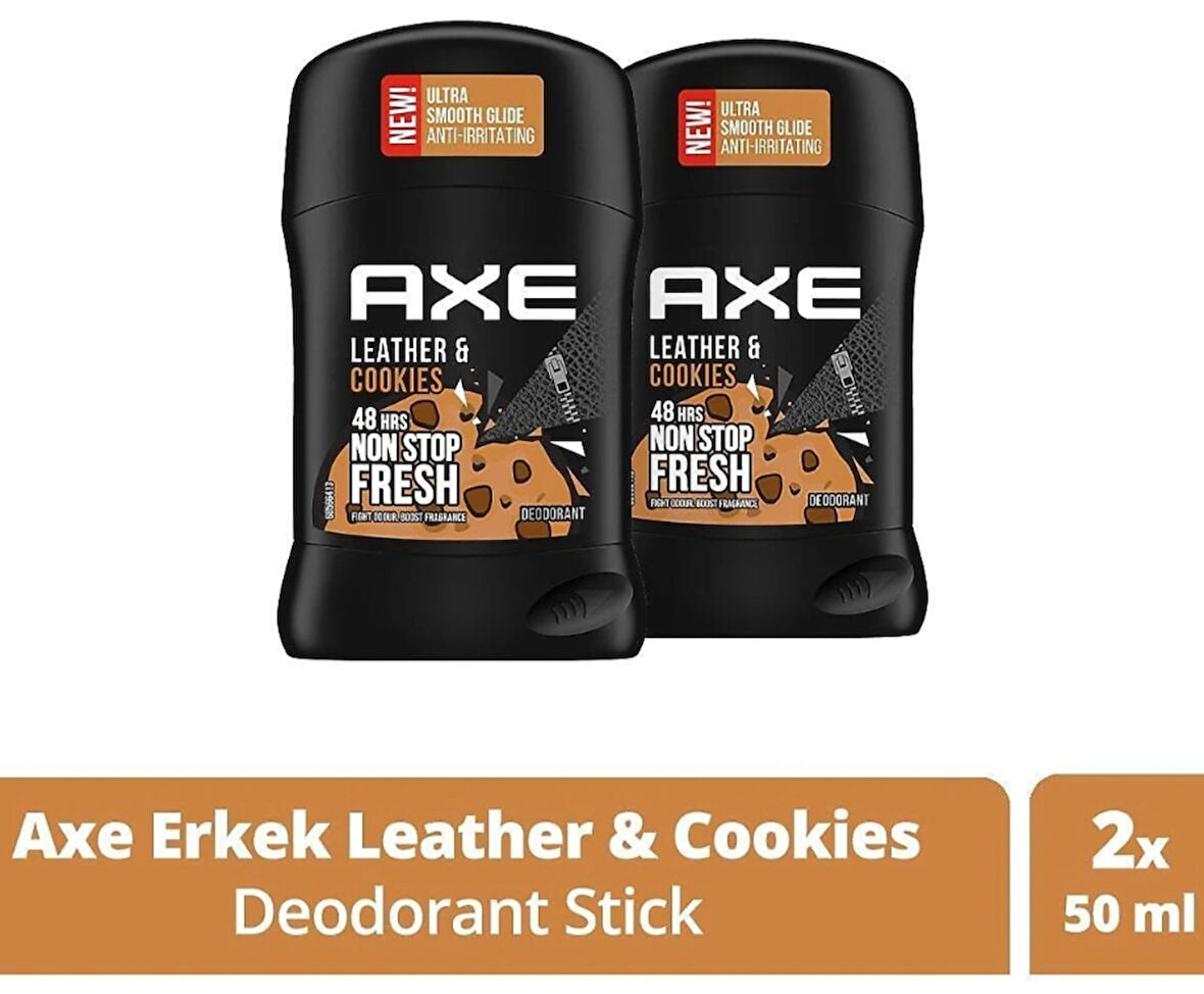 Axe Leather & Cookies Deodorant Stick 50 ml 2 Adet