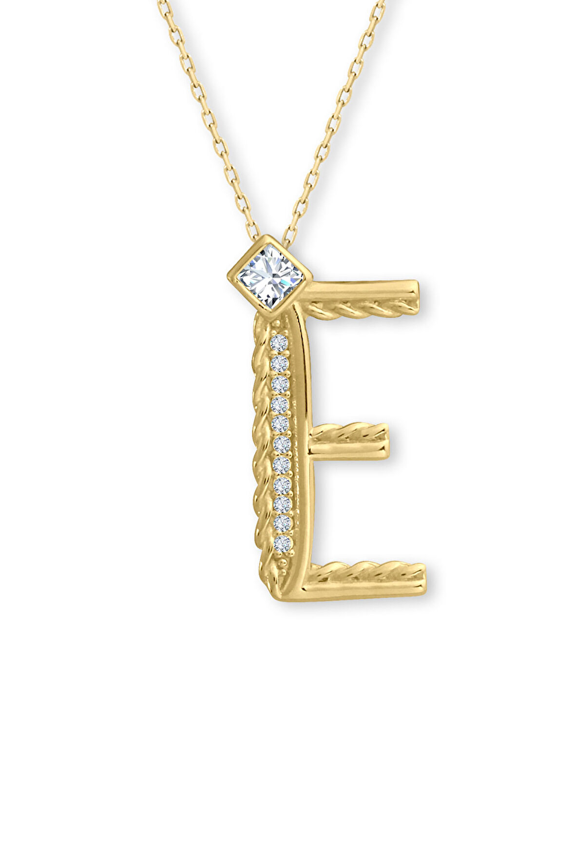 Altın Burgu Kenar E Harf Kolye