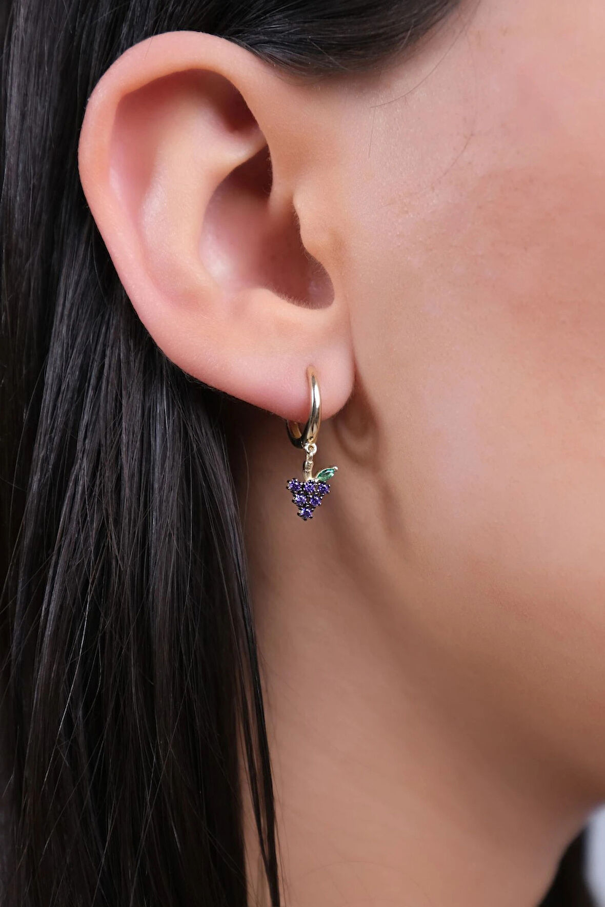 Tasarım Altın Üzüm Küpe