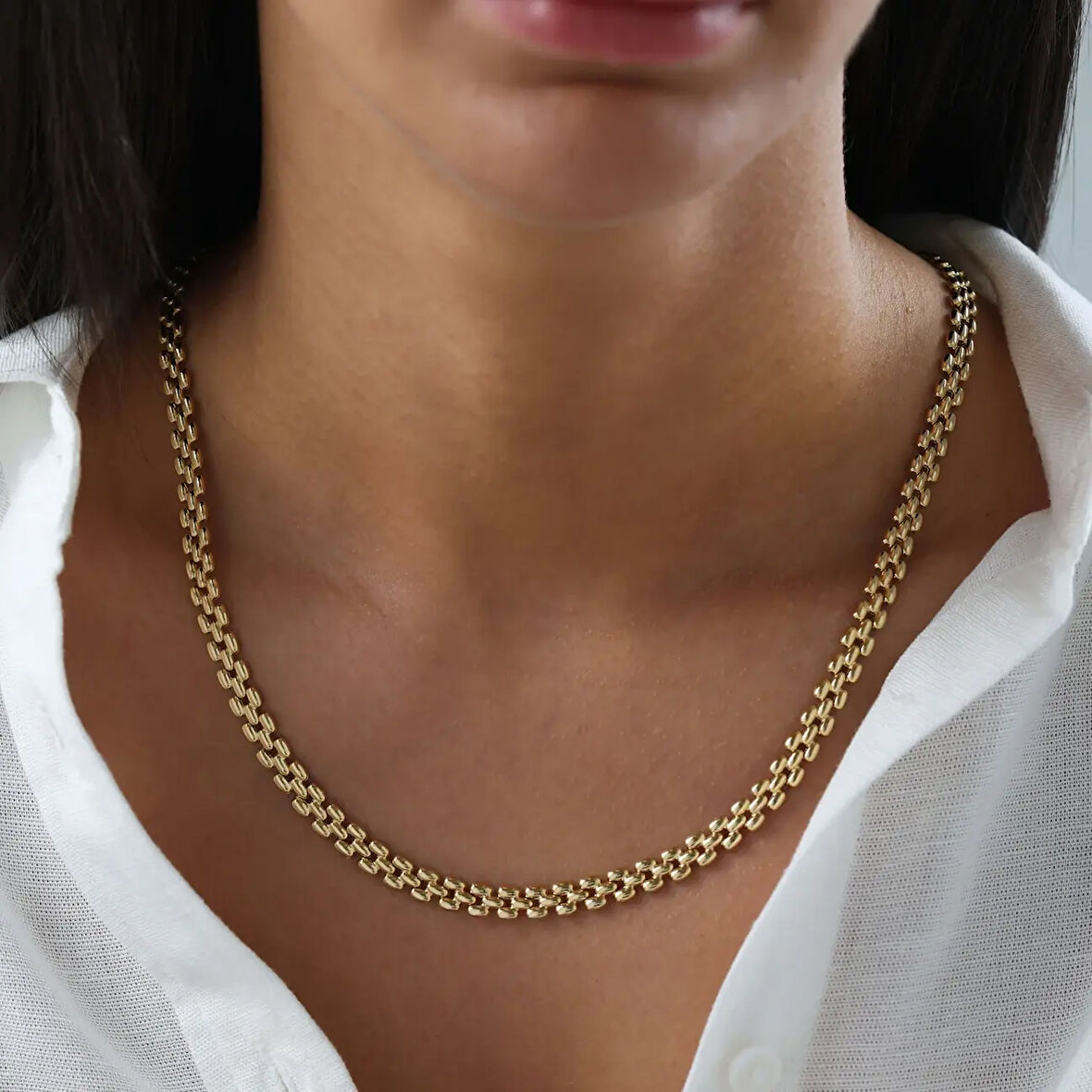 Nisera Harmoni Altın Choker Zincir