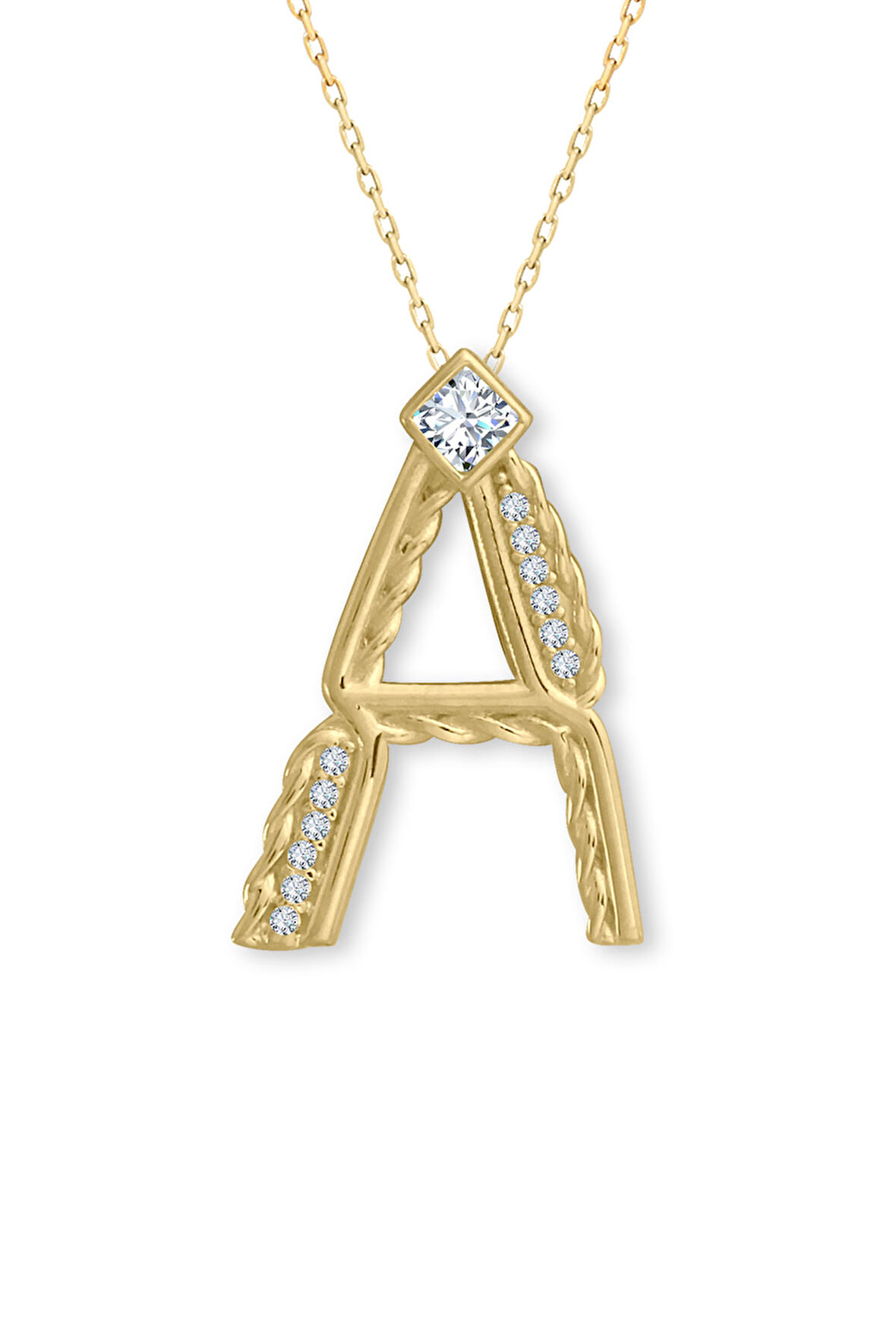 Altın Burgu Kenar A Harf Kolye