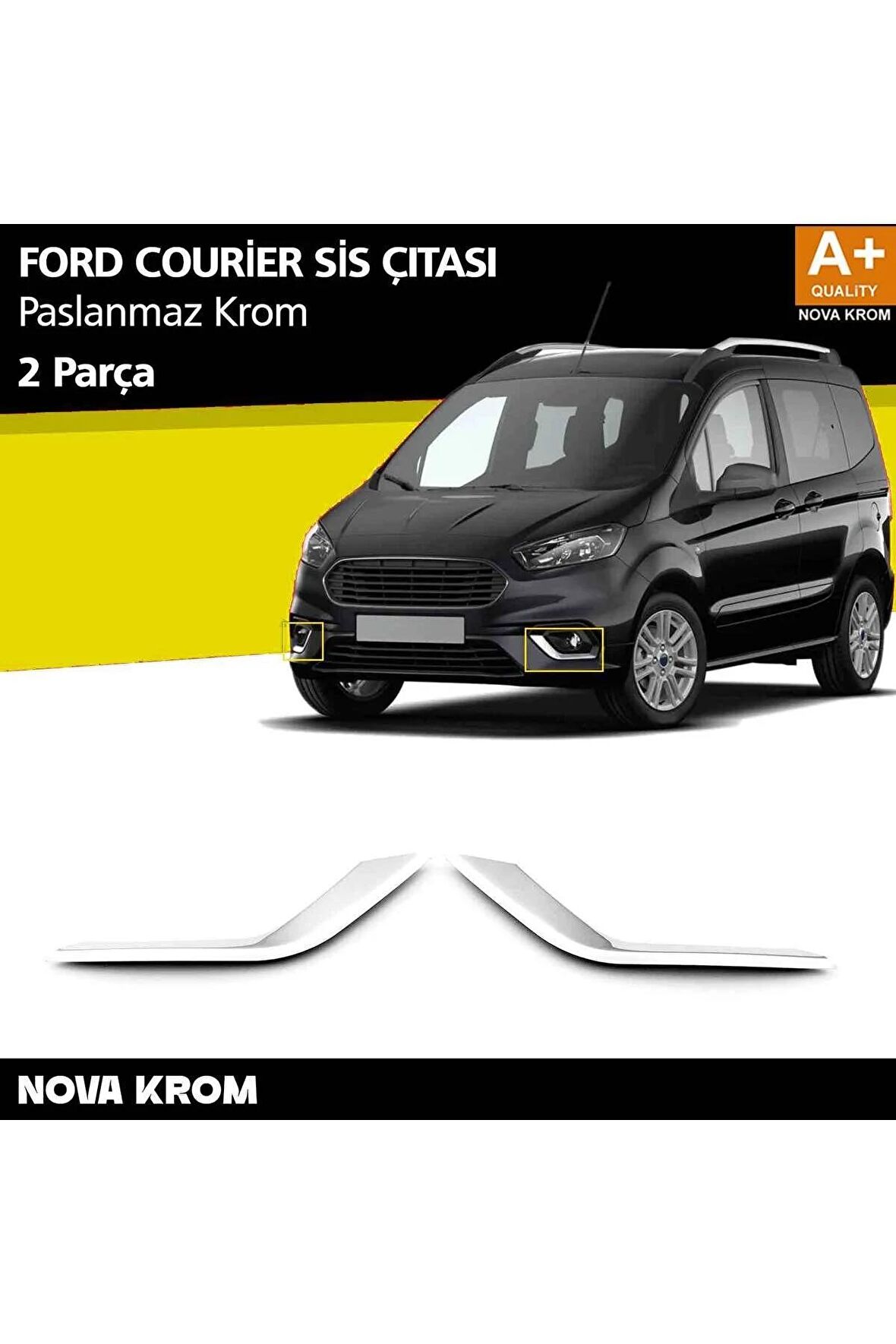 Ford Courier Krom Sis Farı Çerçevesi 2 Prç. 2018 ve Üzeri