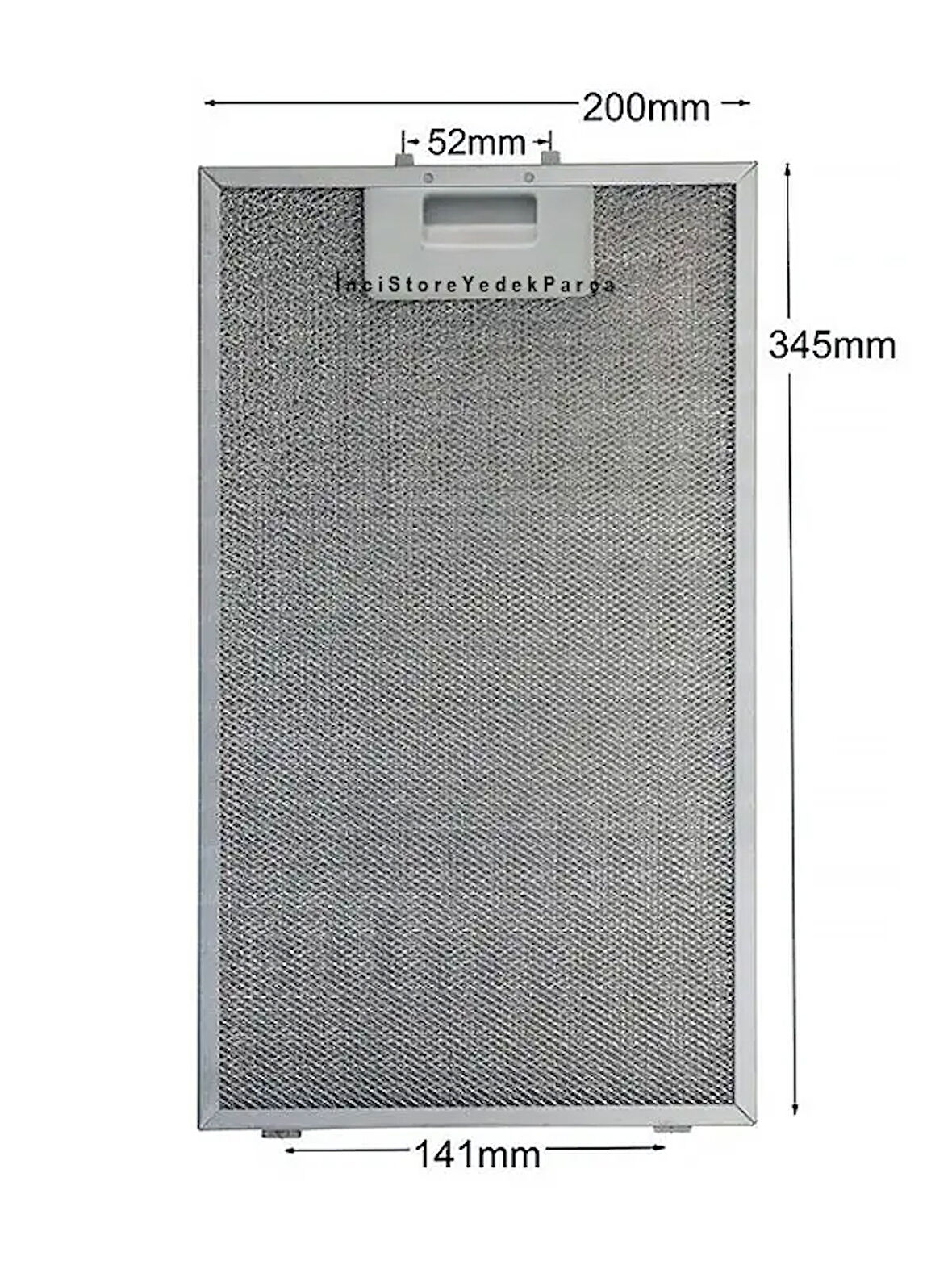 P 13 YCEB Aspiratör Davlumbaz İçin Alüminyum Filtresi 200×345 mm Class