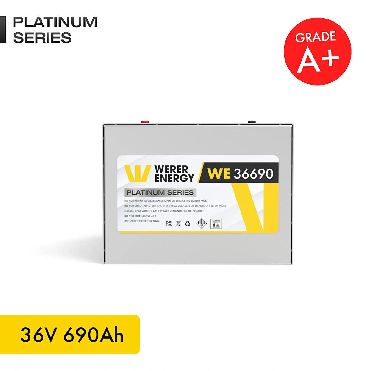 WERER ENERGY 36V 690Ah LiFePO4 Platinum Series Bluetooth'lu Lityum Demir Fosfat Akü 