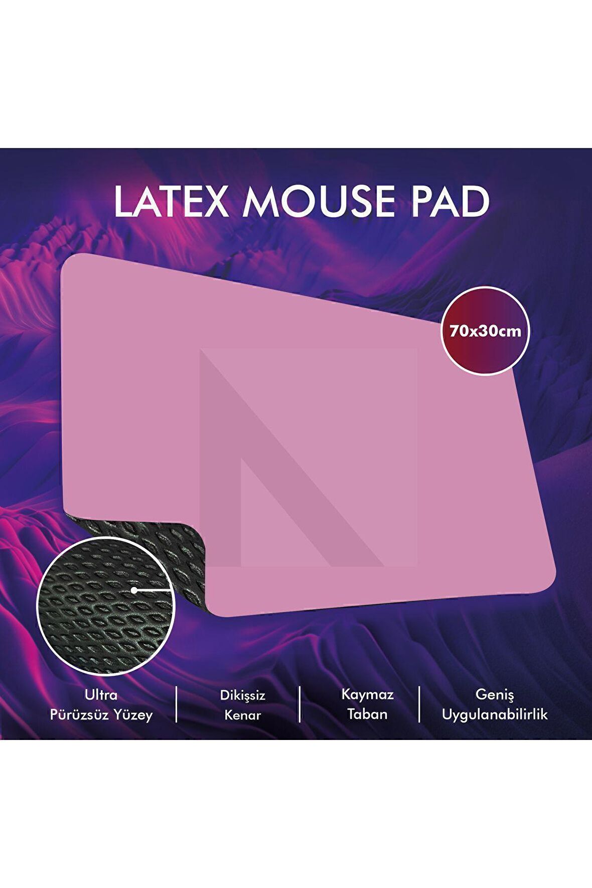 MP05 - 70x30 Large Pembe Gaming Mousepad | Kaymaz Taban, Oyuncu Gamepad, Ev, Ofis, Oyun Masa Matı