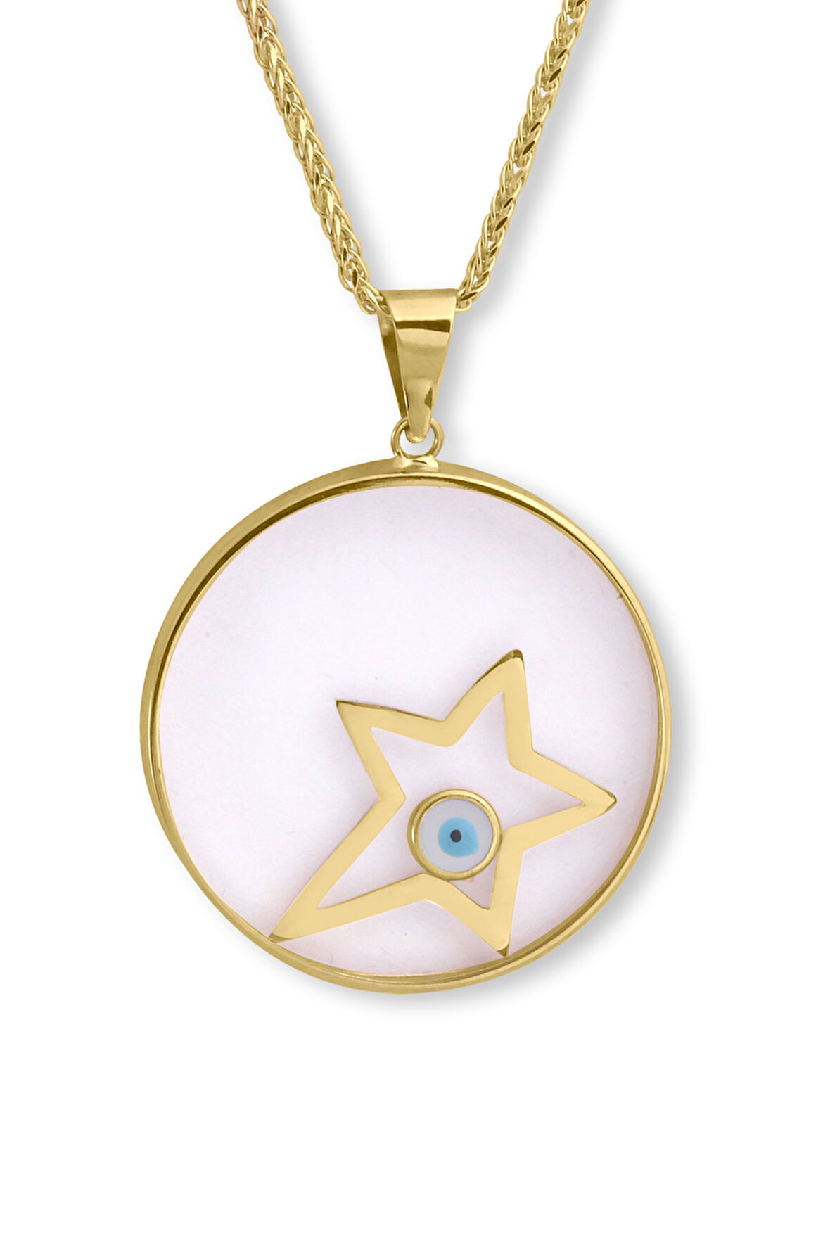 Altın Yıldız Tasarım Camlı Nazar Kolye