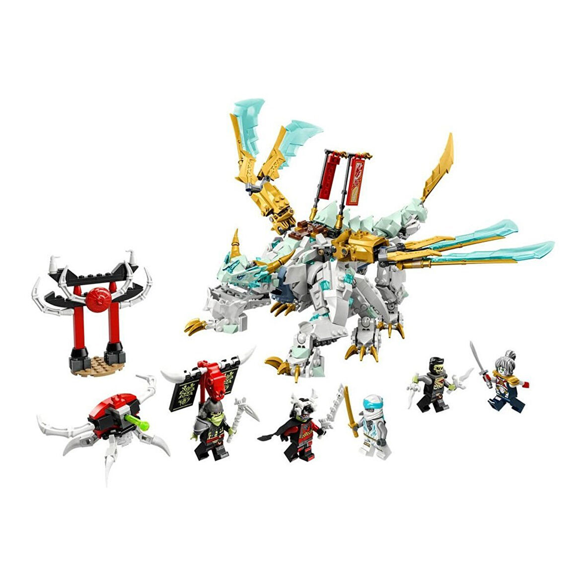 LEGO Ninjago Ice Dragon Zane’in Buz Ejderhası Yaratığı Yaratıcı Oyuncak Yapım Seti 973 Parça