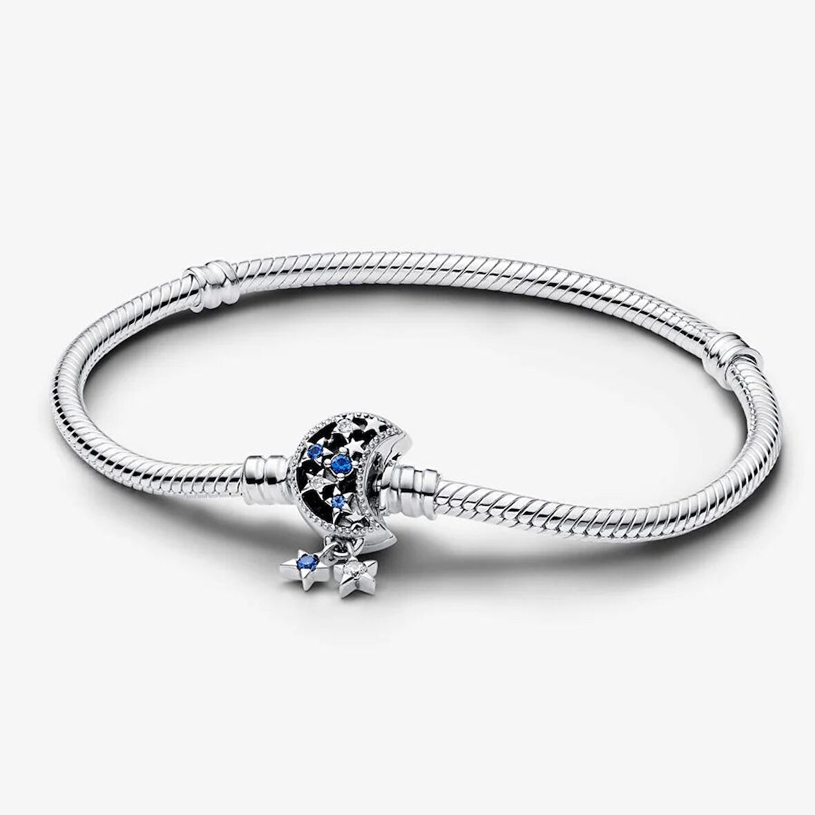 Pandora Moments Işıltılı Ay Klipsli Yılan Zincirli Bileklik  592819C01-19