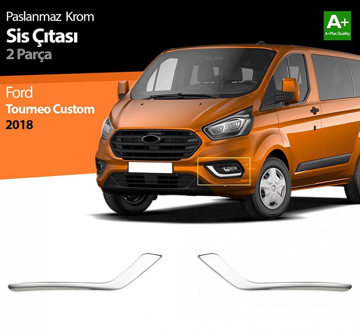 S-Dizayn Ford Tourneo Custom Krom Sis Çıtası 2 Prç 2018 Üzeri