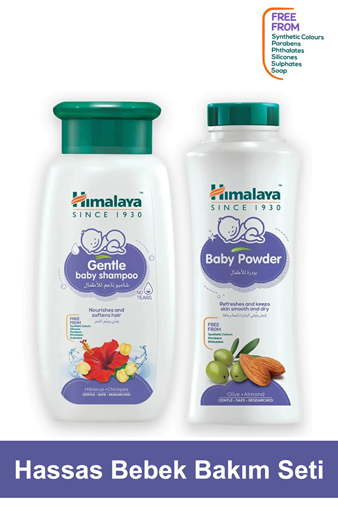 Hassas Göz Yakmayan Bebek Şampuanı 400 ml ve Bebek Pudrası 200 gr | Paraben, Silikon İçermez
