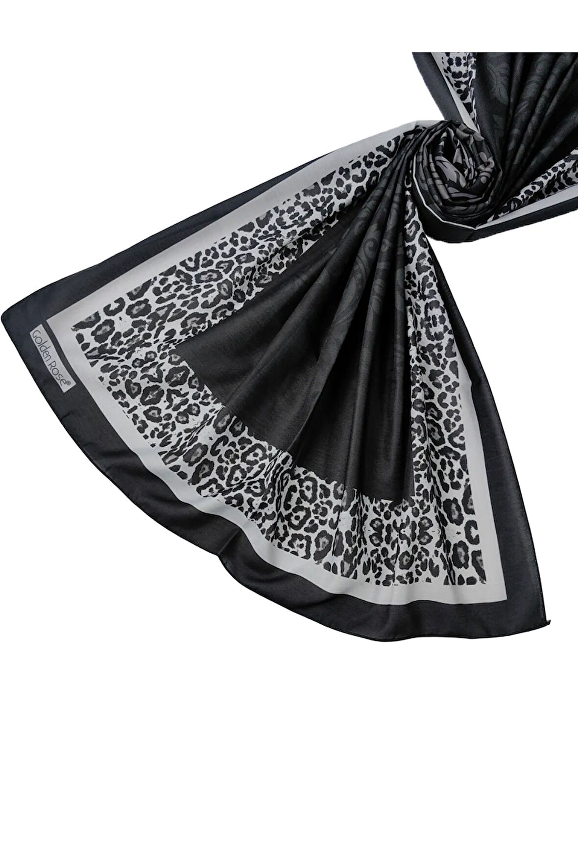 Ecenur Soft Pamuk Leopar Desenli Etnik Şal