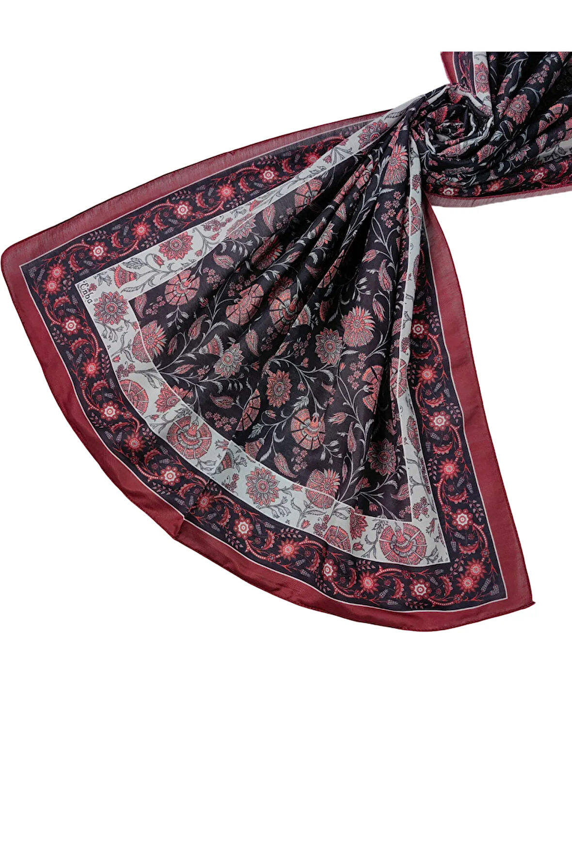 Enba Etnik Desenli Soft Pamuklu Şal 75x190 cm
