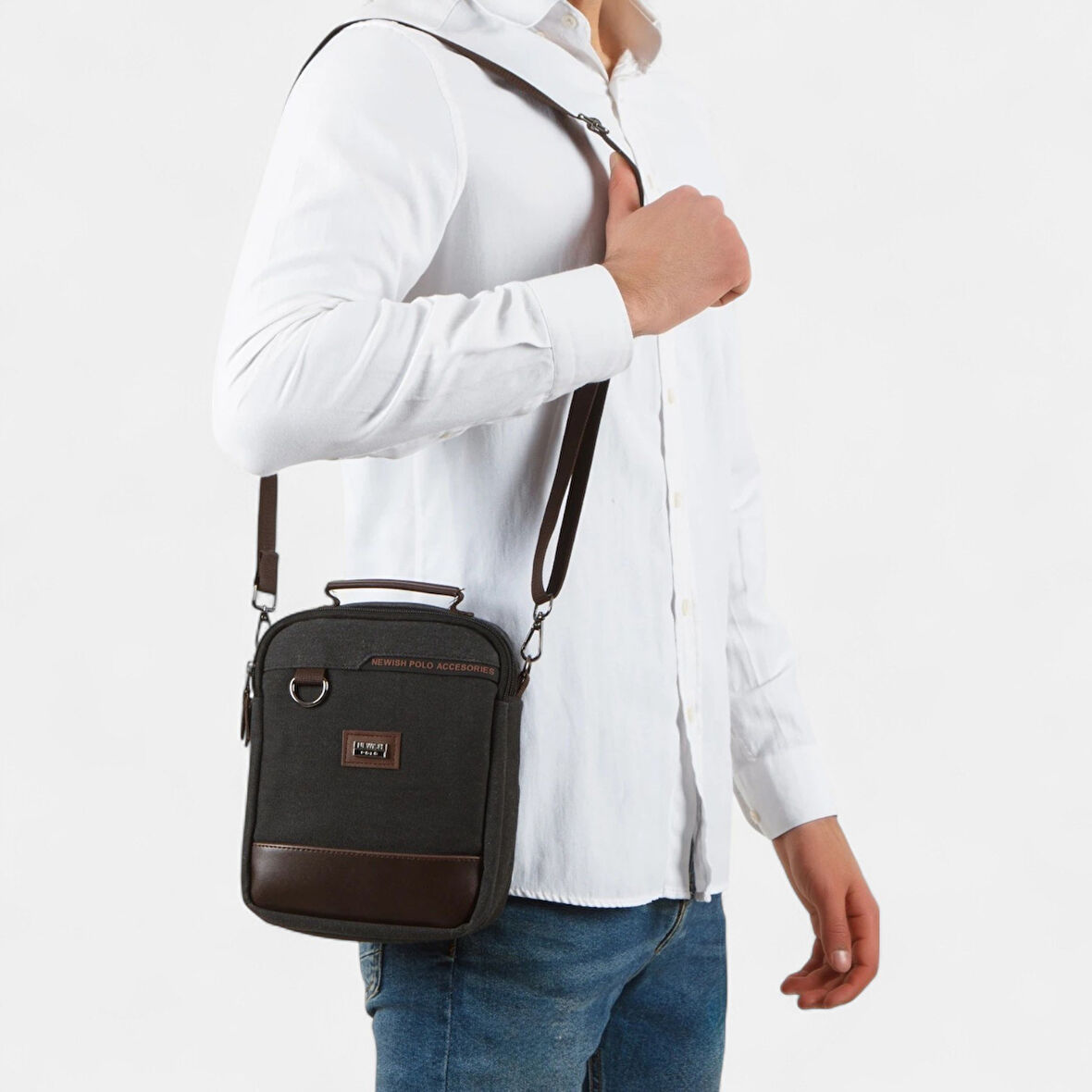 Lederax Kanvas Kumaş El Çantası ve Omuz Çantası NWP553