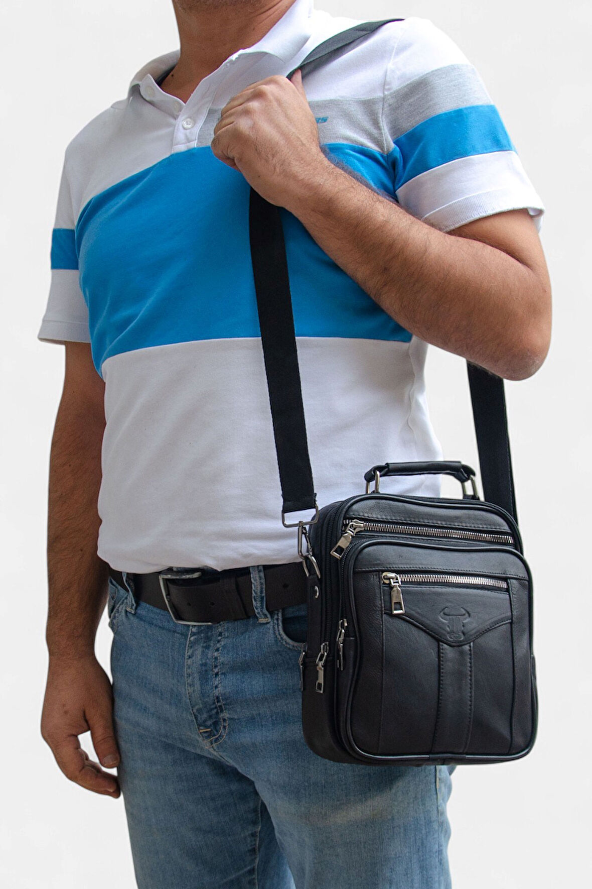 Lederax Hakiki Deri Kasalı El Çantası Omuz Çantası Büyük Boy LD613