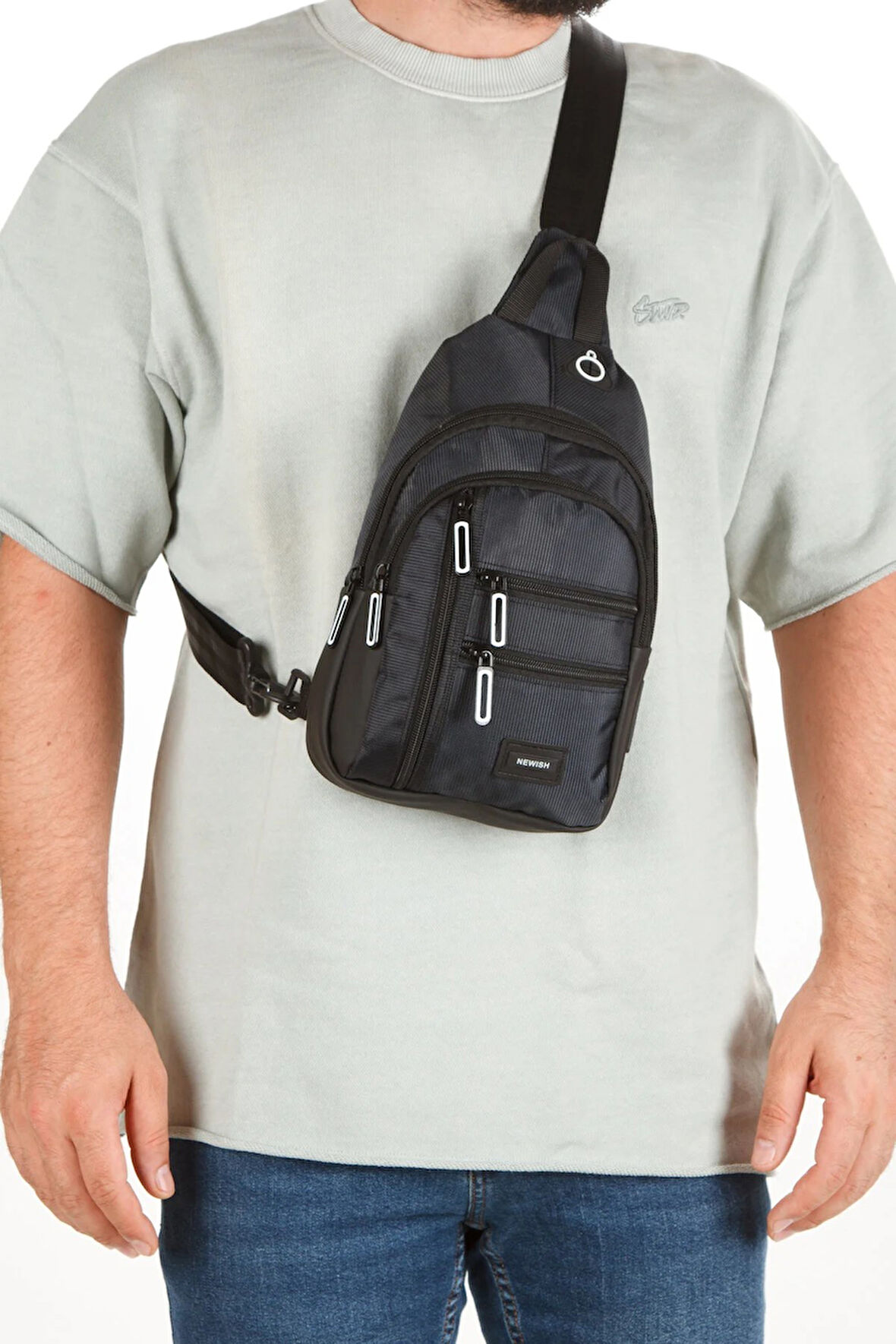 Lederax Çok Fonksiyonlu Çift Taraf Askılı Göğüs Çantası Bodybag LD620