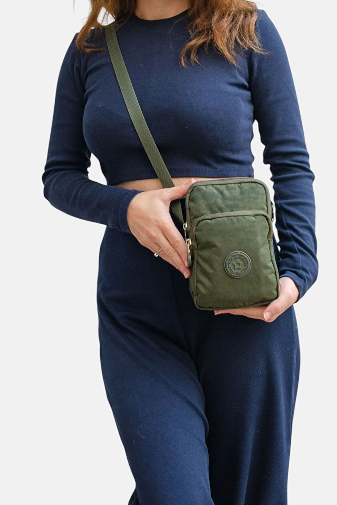 Lederax Krinkıl Kumaş Mini Omuz Çantası Çapraz Çanta LD614