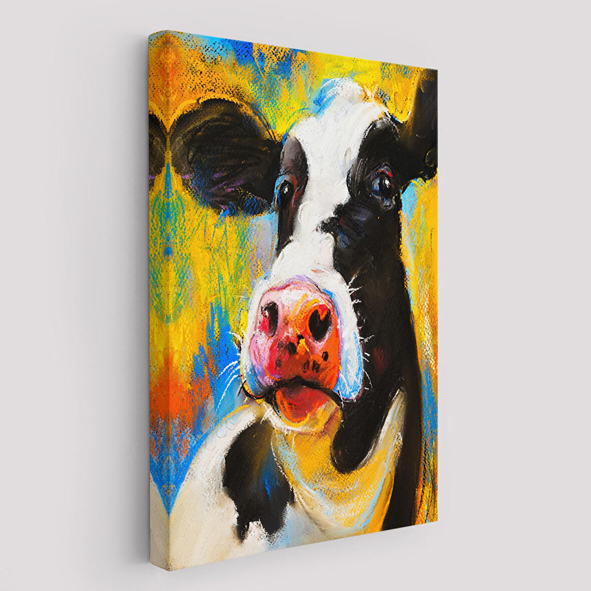 Modern Sanat İnek Portresi Dekoratif Kanvas Duvar Tablo-5936