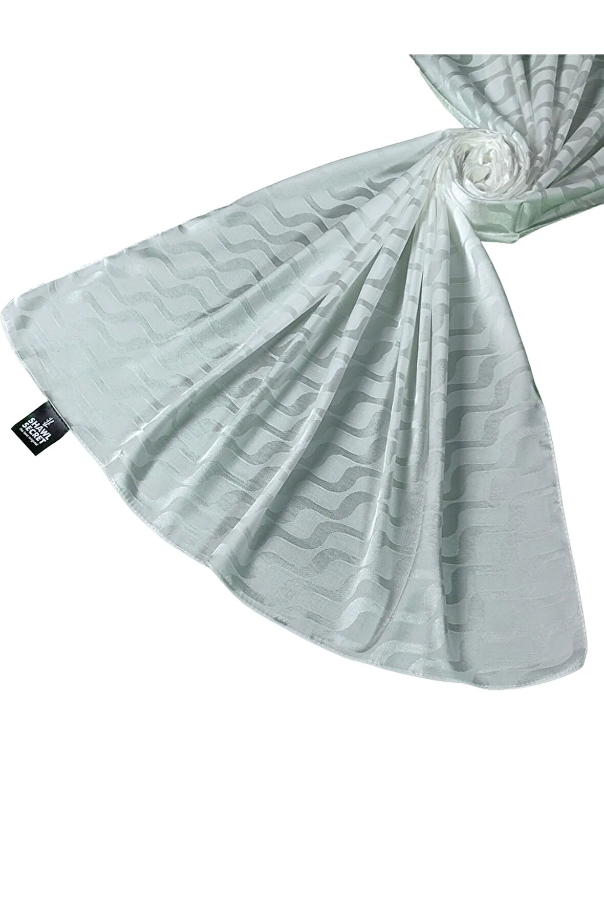 İpeksi Dokulu Jakarlı Su Yolu Desenli Şal 75x190 cm