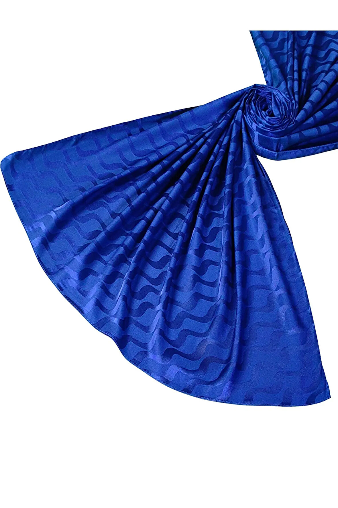 İpeksi Dokulu Jakarlı Su Yolu Desenli Şal 75x190 cm