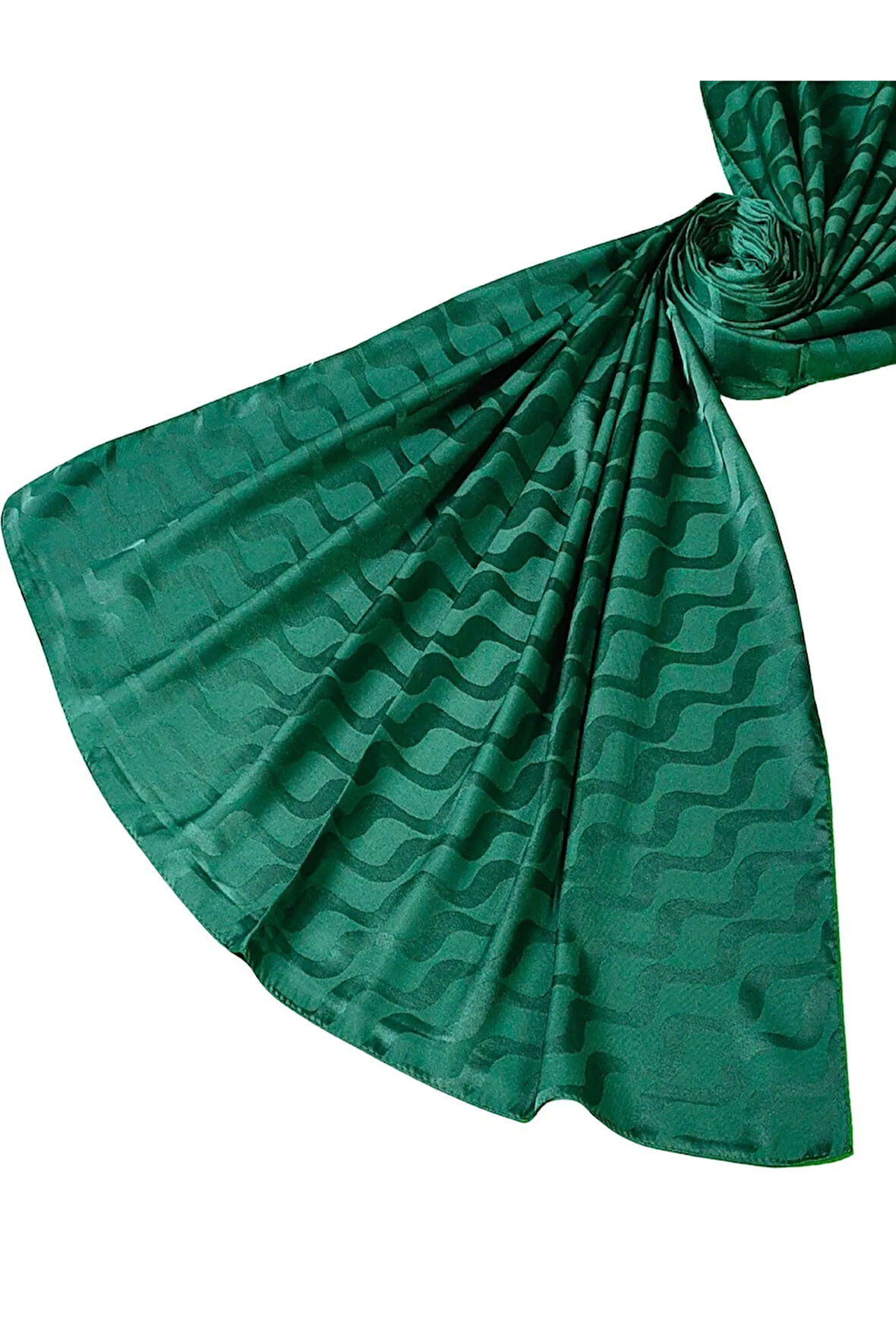 İpeksi Dokulu Jakarlı Su Yolu Desenli Şal 75x190 cm