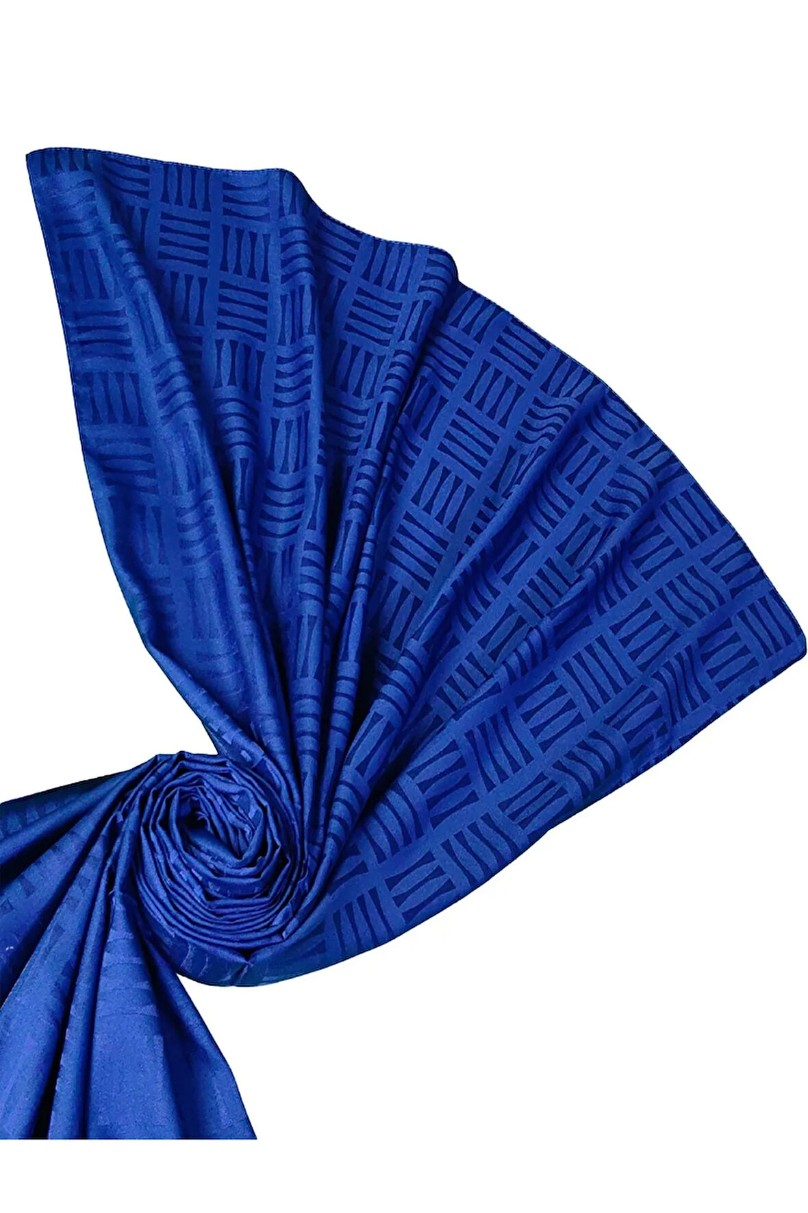 İpeksi Dokulu Jakarlı Geometrik Desenli Şal 75x190 cm