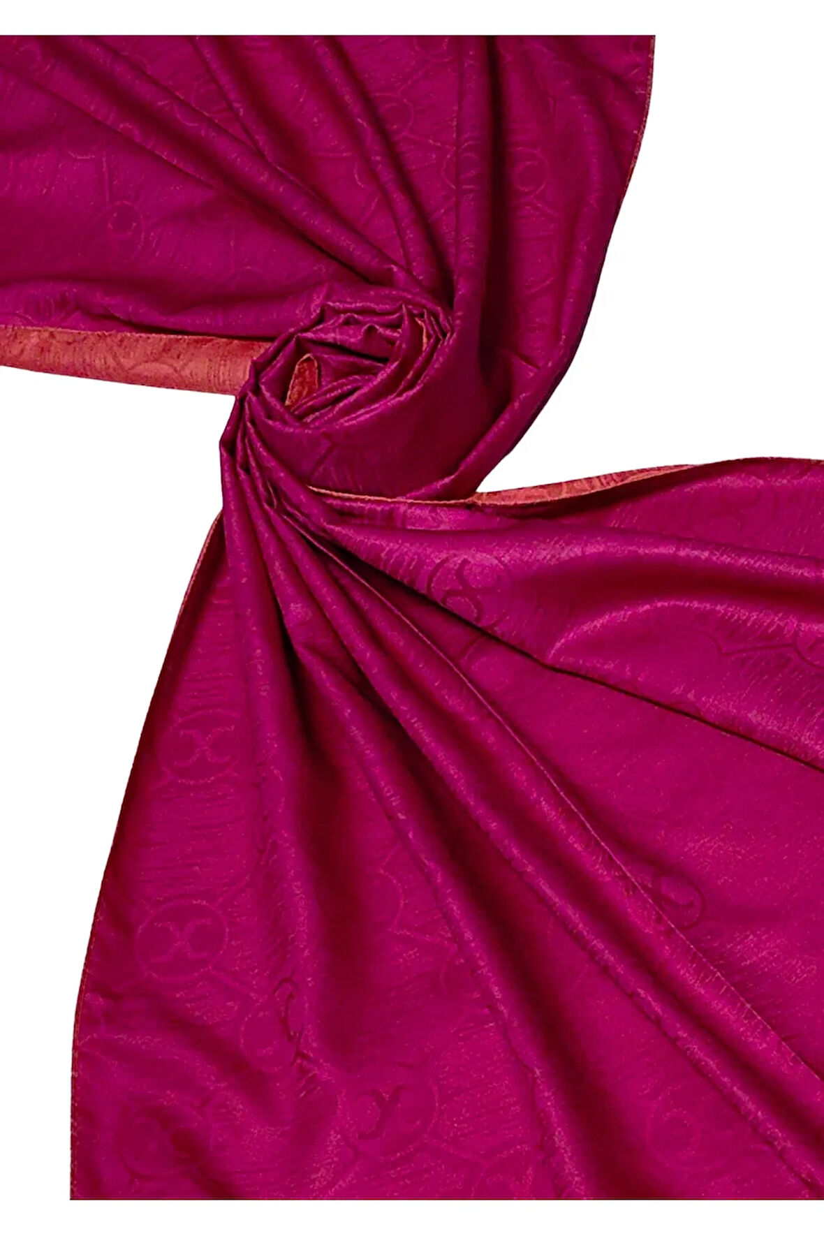 Leila Çift Taraflı Jakarlı Desenli İpeksi Şal – 75x190 cm