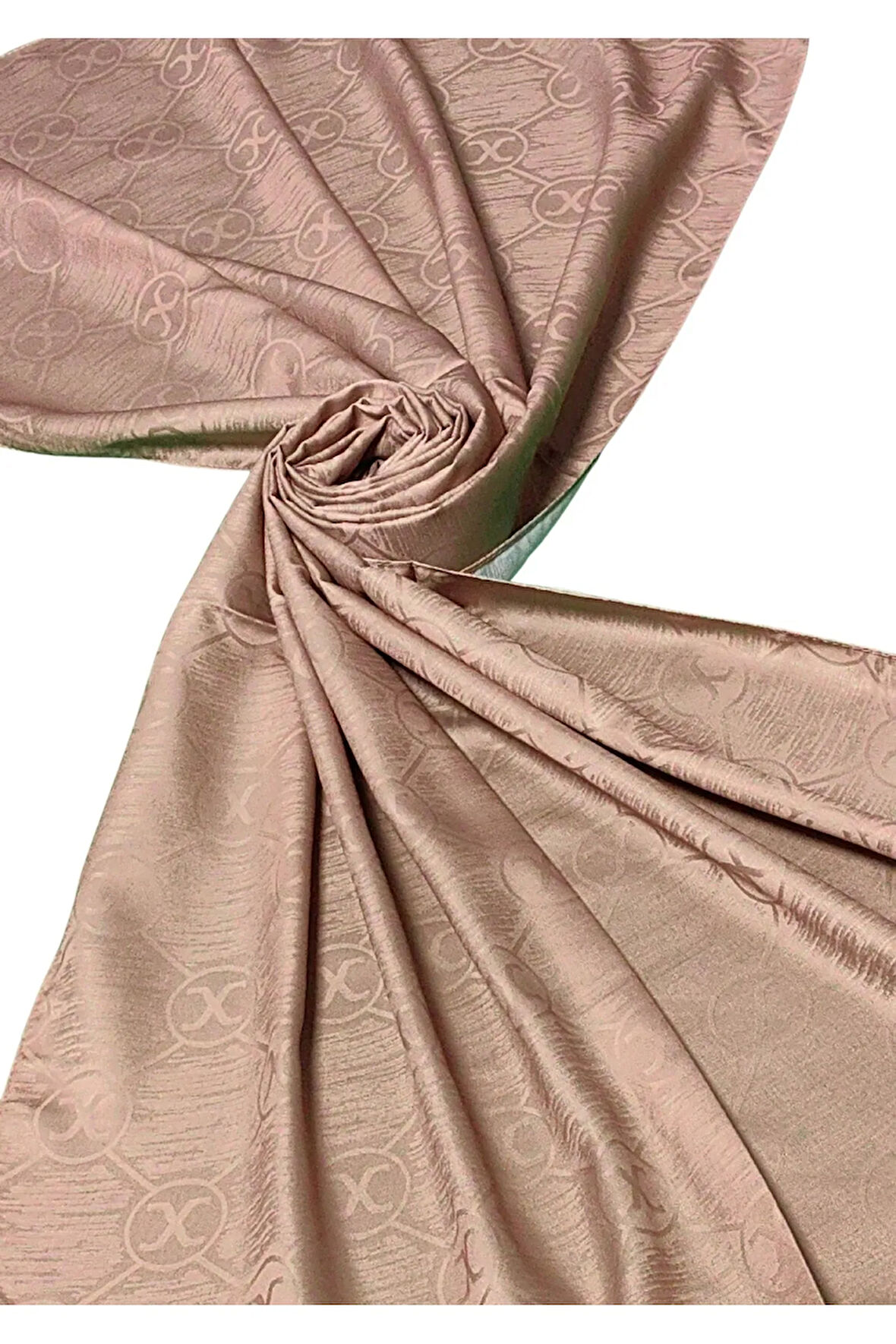 Leila Çift Taraflı Jakarlı Desenli İpeksi Şal – 75x190 cm