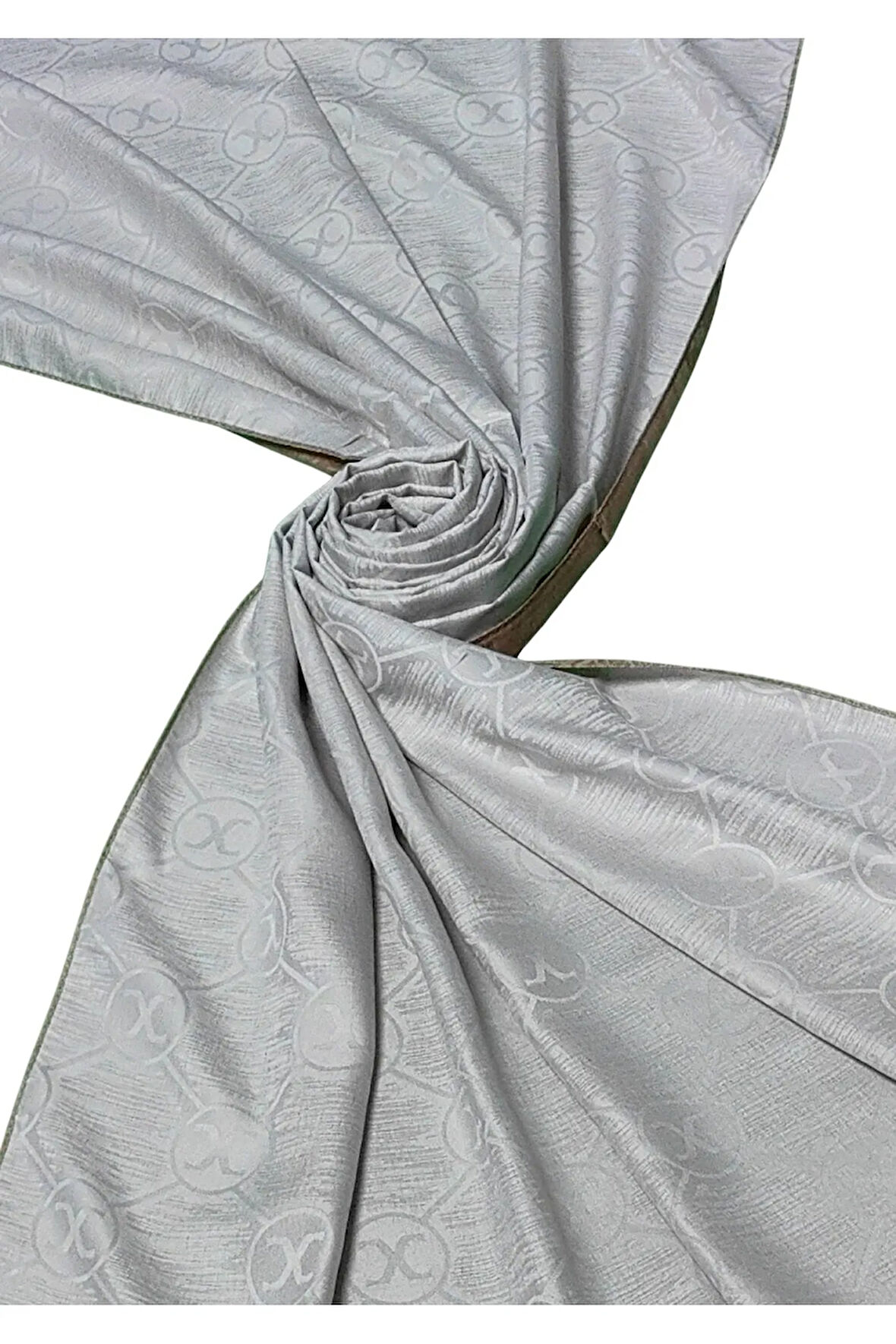 Leila Çift Taraflı Jakarlı Desenli İpeksi Şal – 75x190 cm