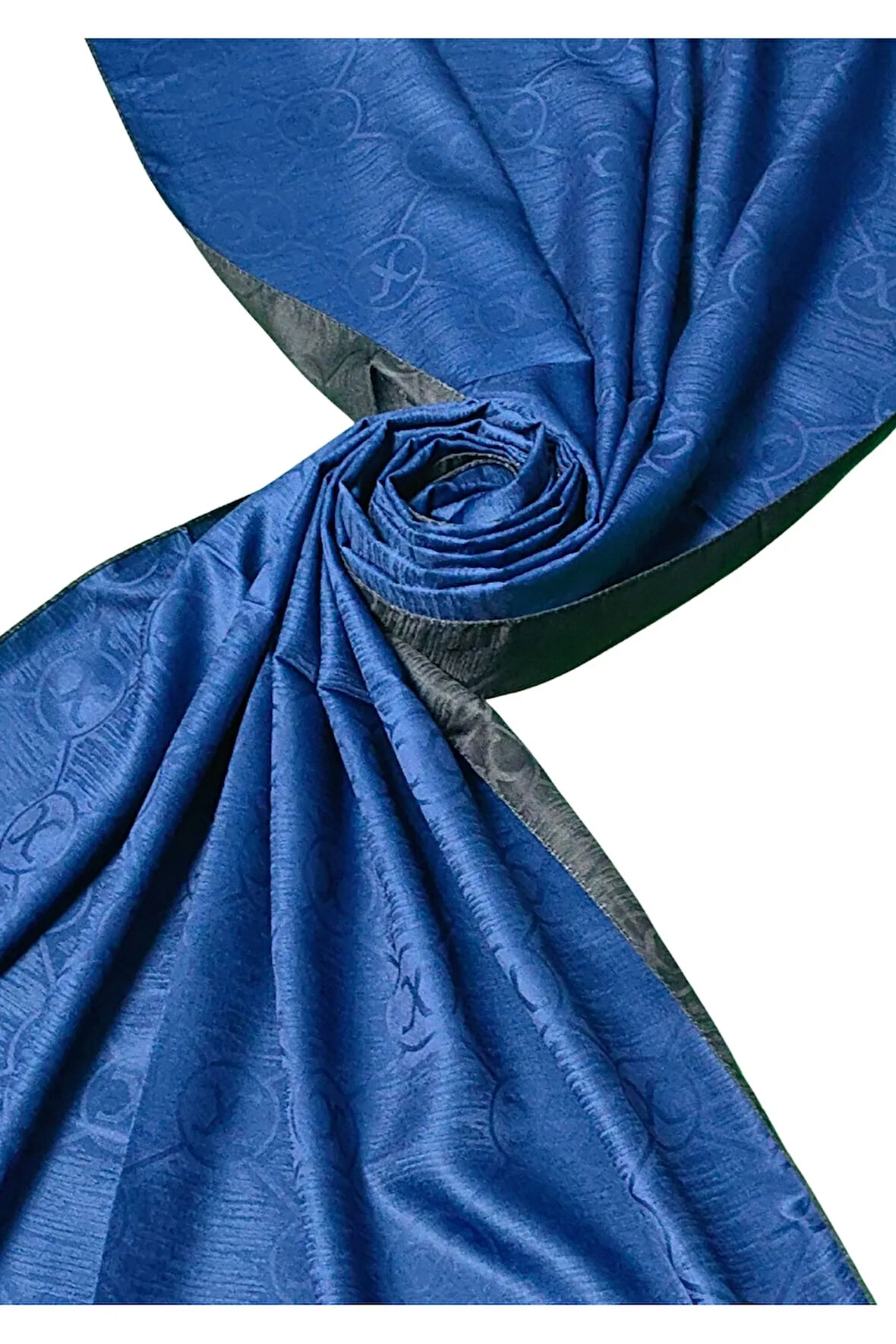 Leila Çift Taraflı Jakarlı Desenli İpeksi Şal – 75x190 cm