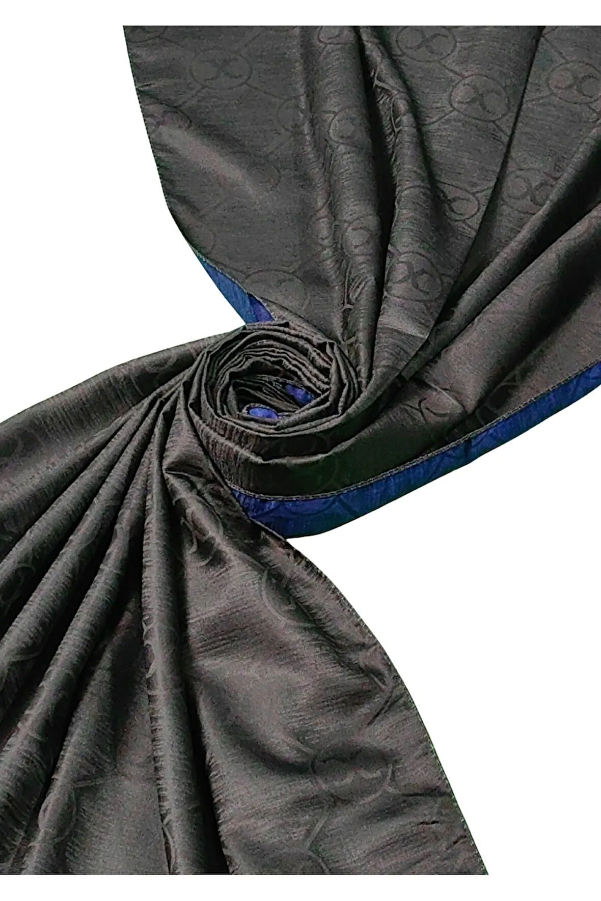 Leila Çift Taraflı Jakarlı Desenli İpeksi Şal – 75x190 cm