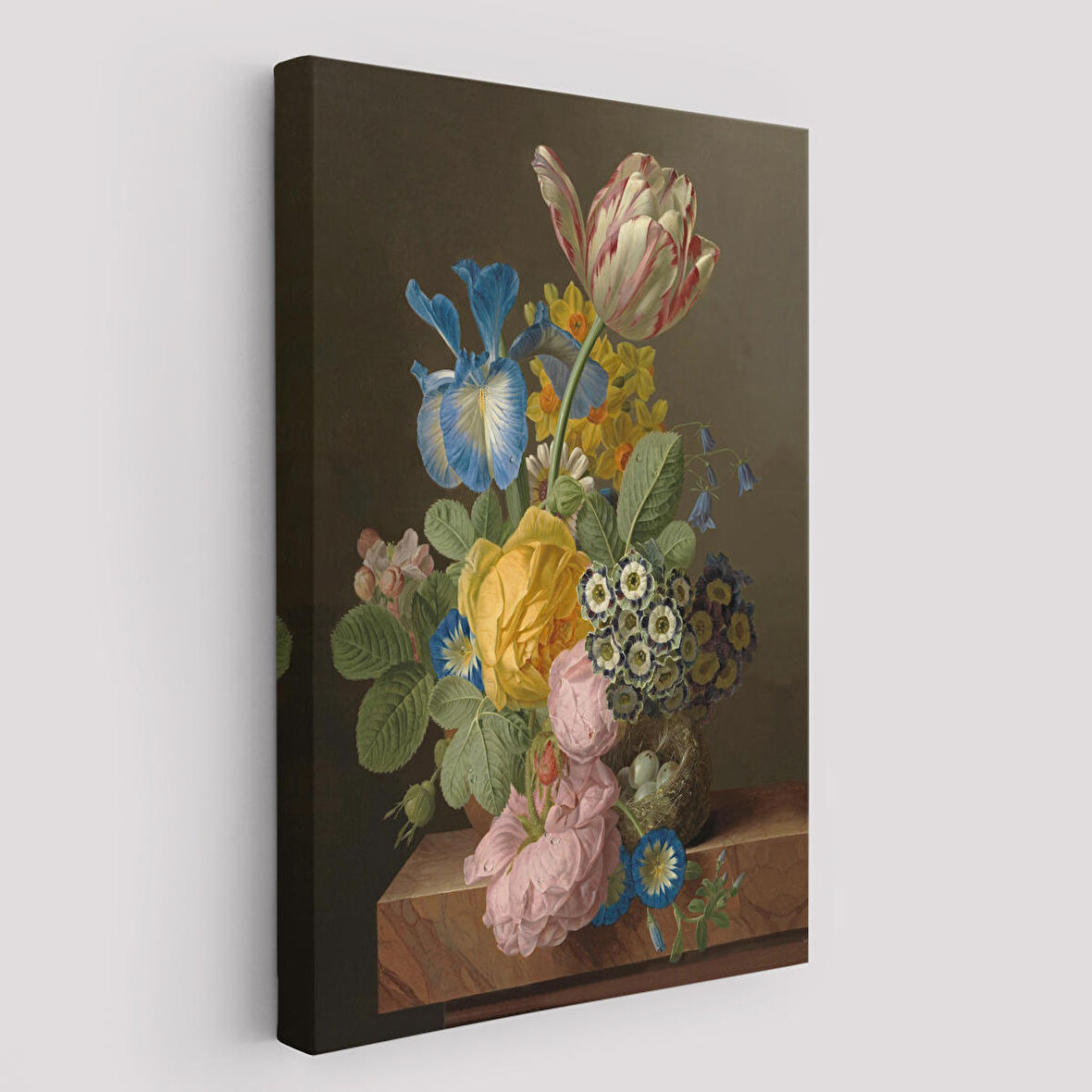 Güzel Çiçekler Yağlıboya Görünüm Dekoratif Kanvas Duvar Tablosu-5937