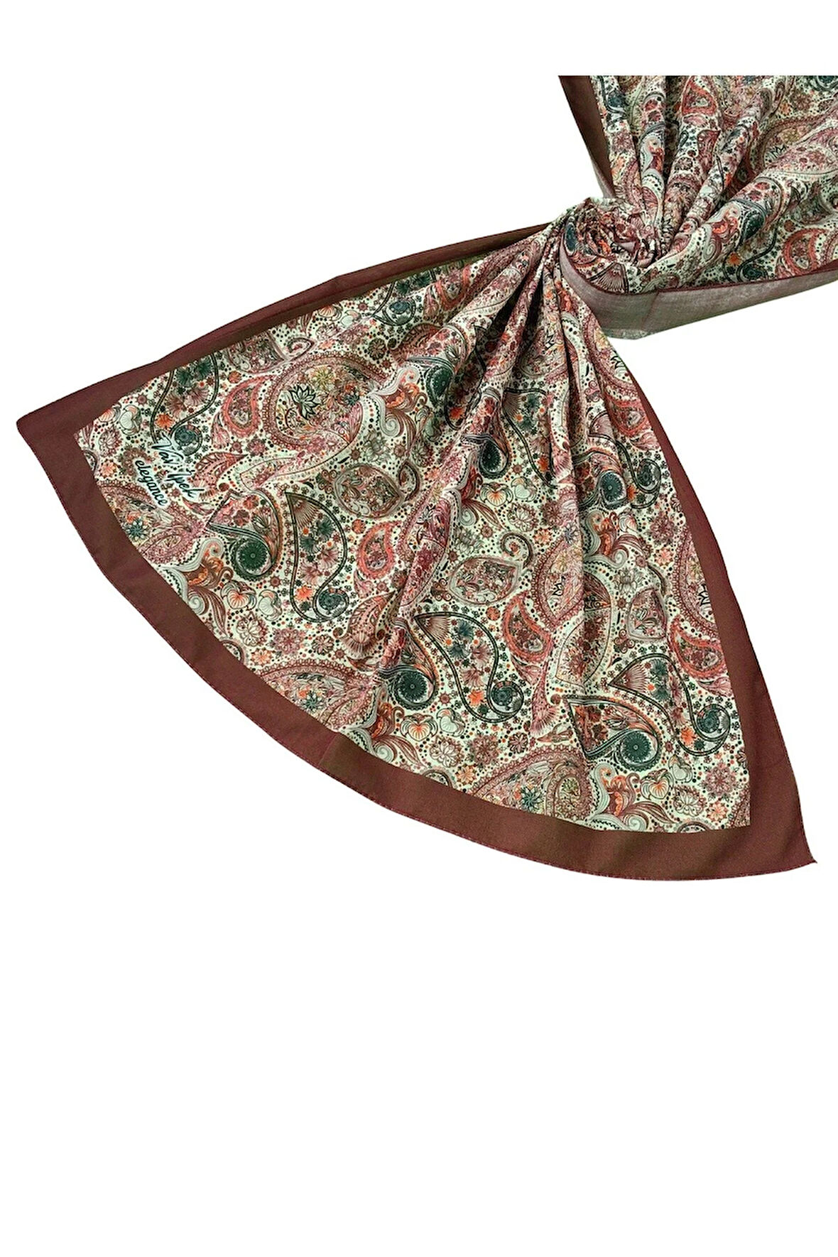 Vav İpek Soft Pamuklu Etnik Desenli Şal 75x190 cm