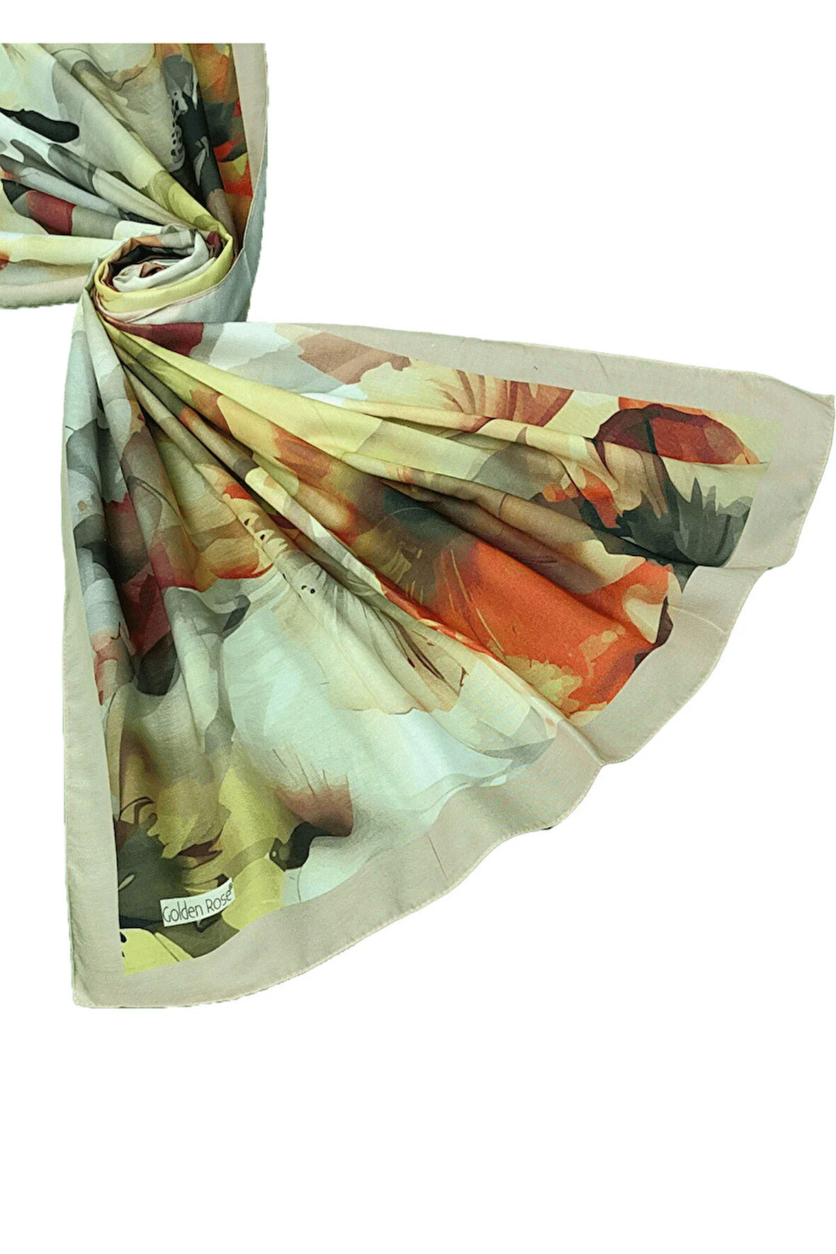 Ecenur Çiçek Desenli Soft Pamuk Şal 75x190 cm – Dört Mevsim Kullanıma Uygun