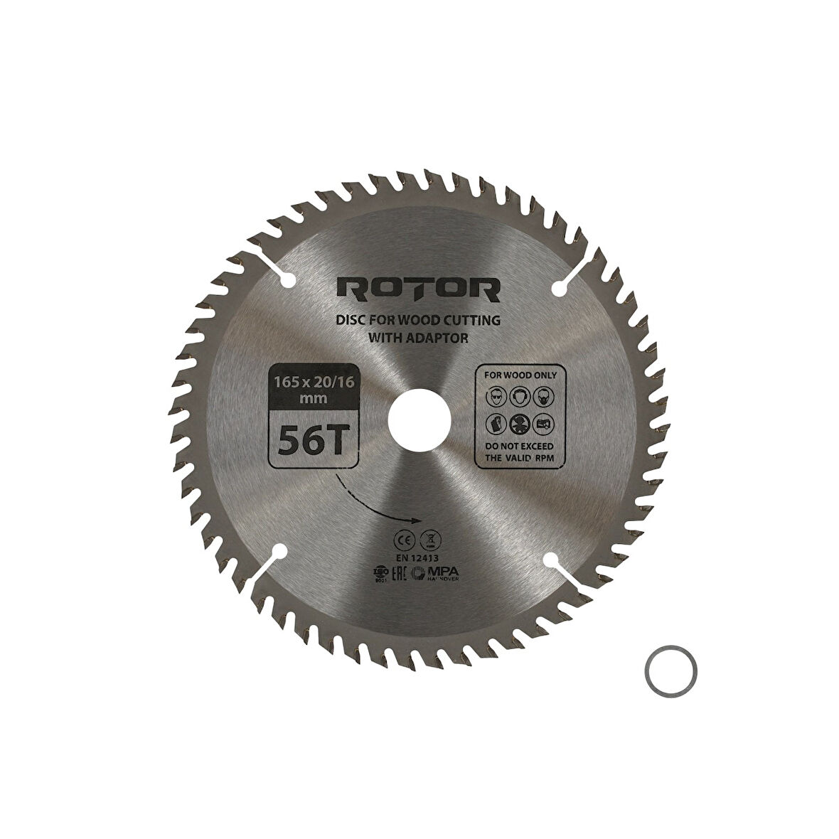 Ahşap kesme diski ROTOR 165*20/16 adaptörlü 56T