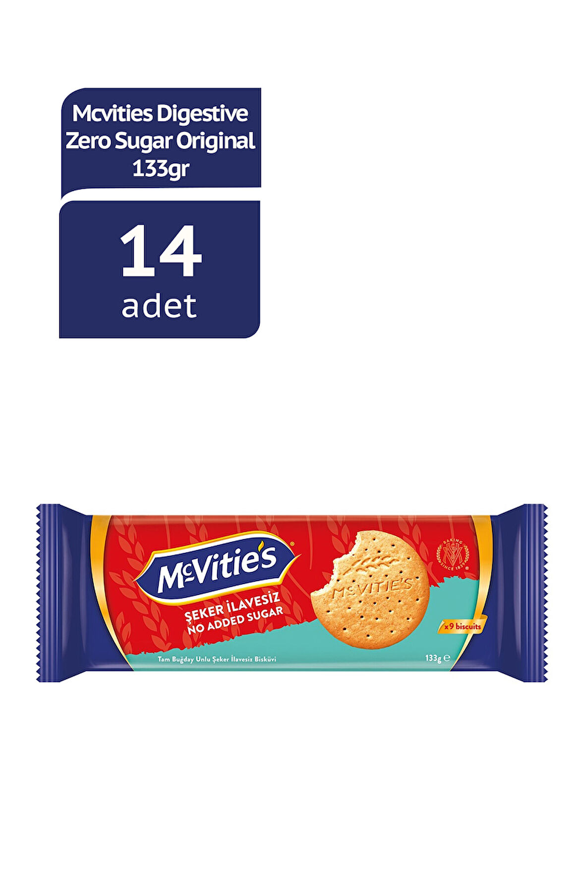 Mcv Dıgestıve Zero Sugar Şekersiz Orıgınal Bisküvi 133G X 14 ADET