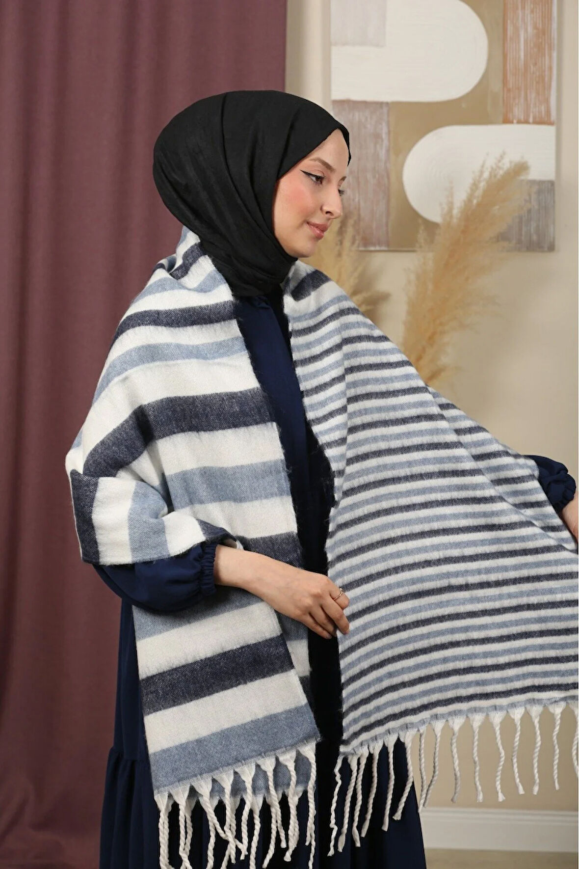 Çift Taraflı Kışlık Omuz Şalı