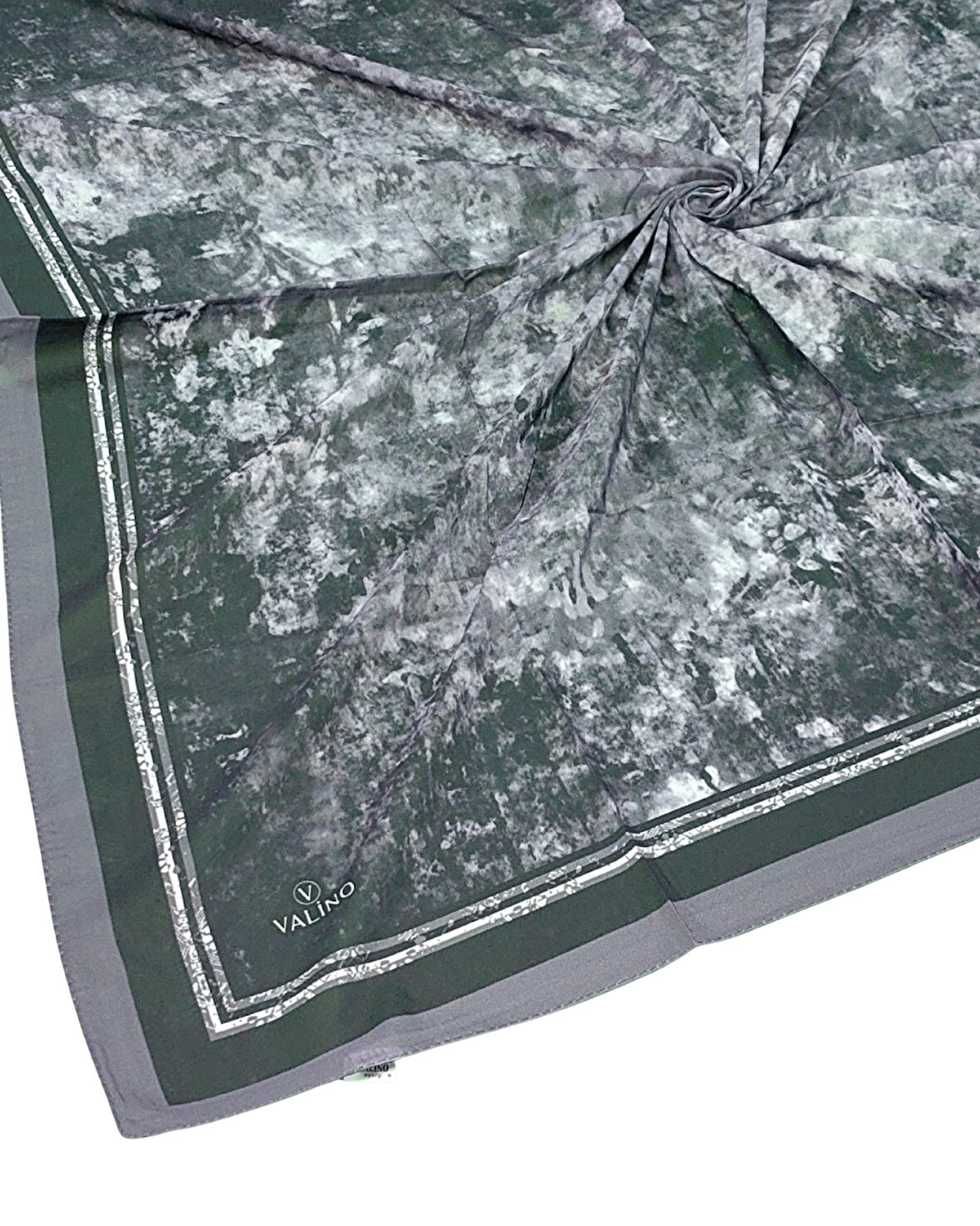 Valino Bulut Desenli Şifon Eşarp – 90x90 cm