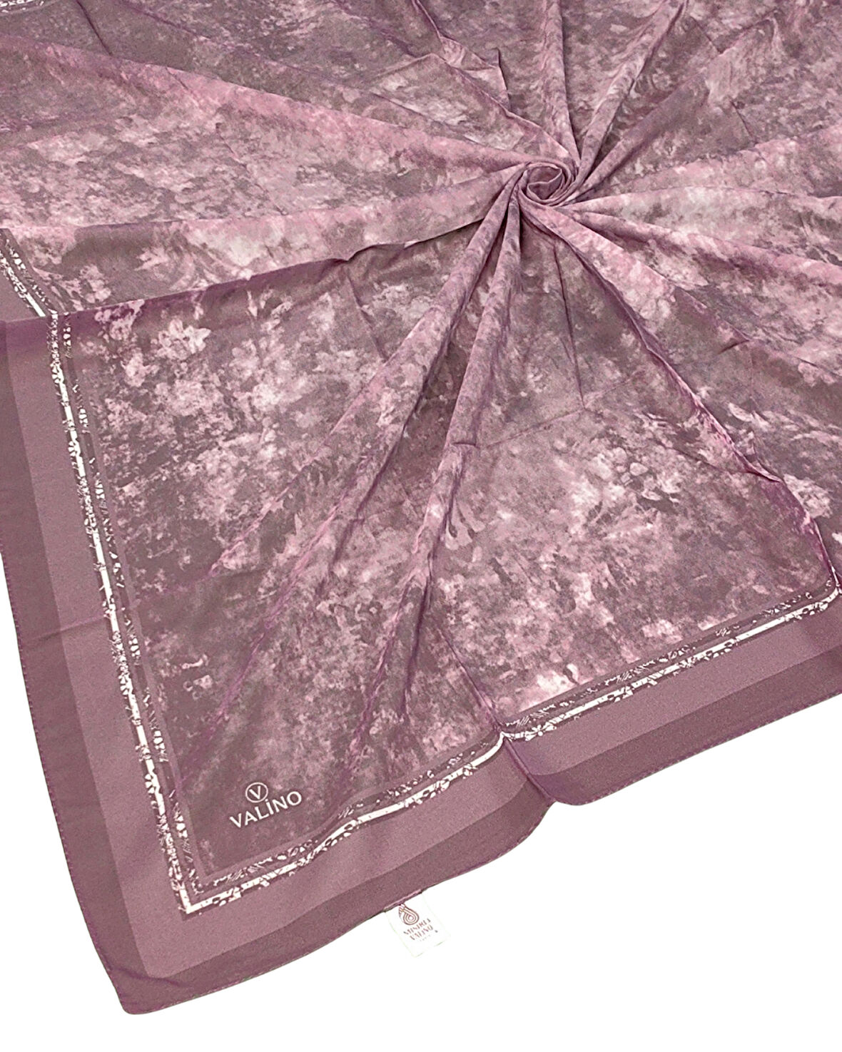 Valino Bulut Desenli Şifon Eşarp – 90x90 cm