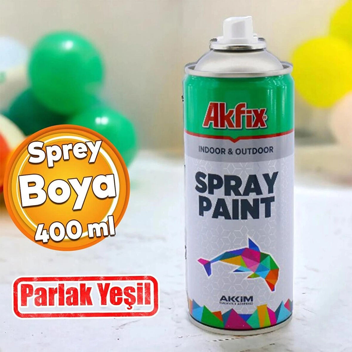 AKFİX PARLAK YEŞİL SPREY BOYA 400 ML RAL 6001 (1ADET)