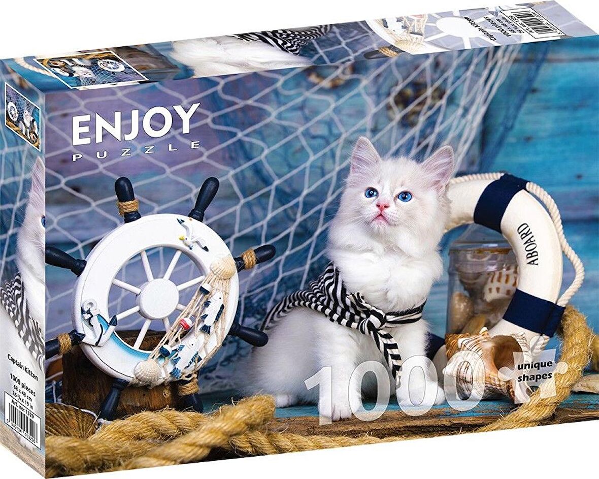 Enjoy Kaptan Kedi Yavrusu 14+ Yaş Küçük Boy Puzzle 1000 Parça