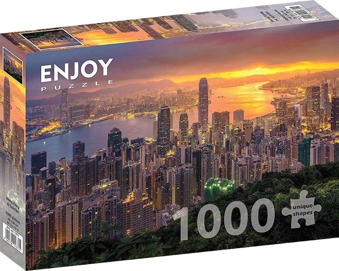 Enjoy Hong Kong'da Gün Batımı 14+ Yaş Küçük Boy Puzzle 1000 Parça