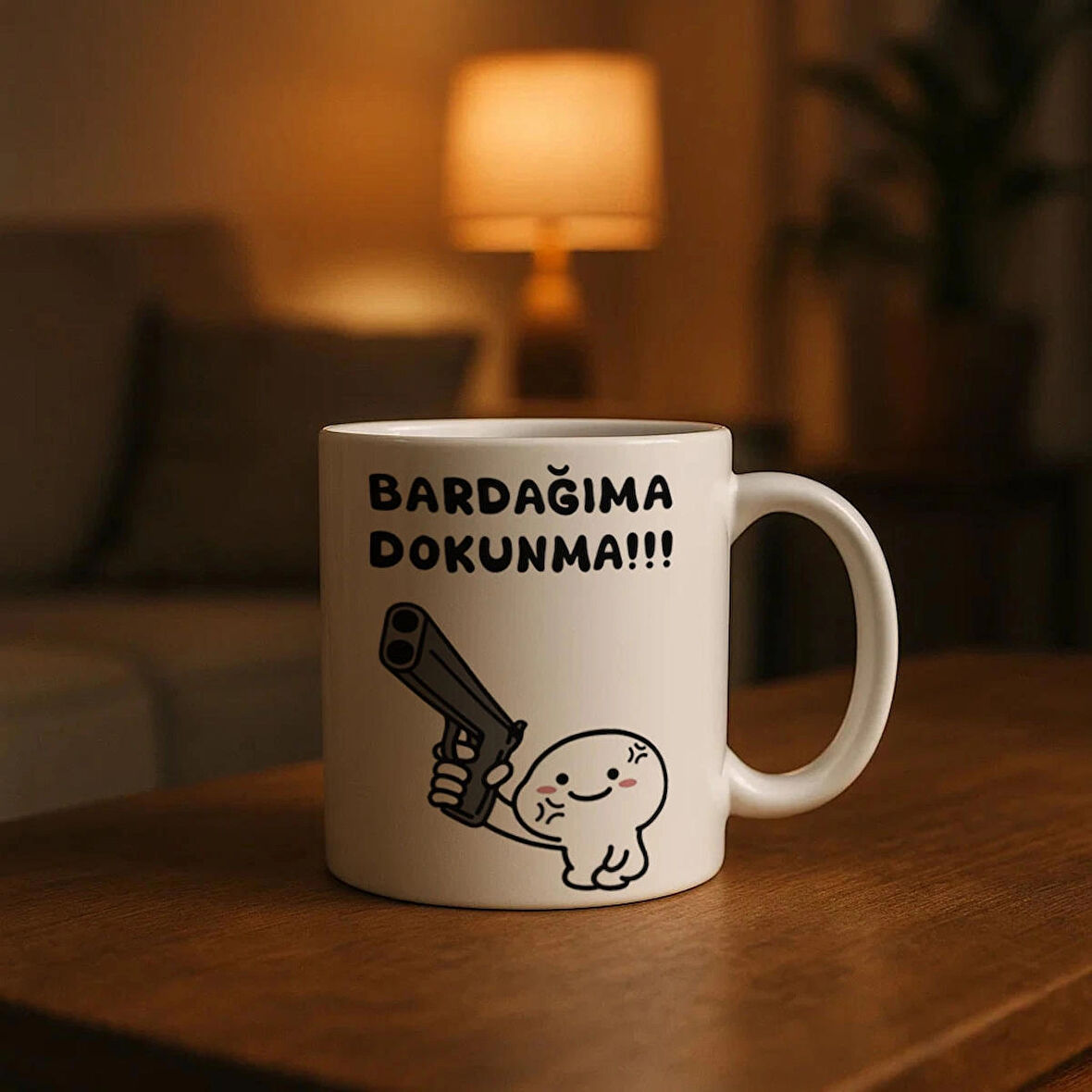 Bardağıma Dokunma Desenli Kupa Bardak